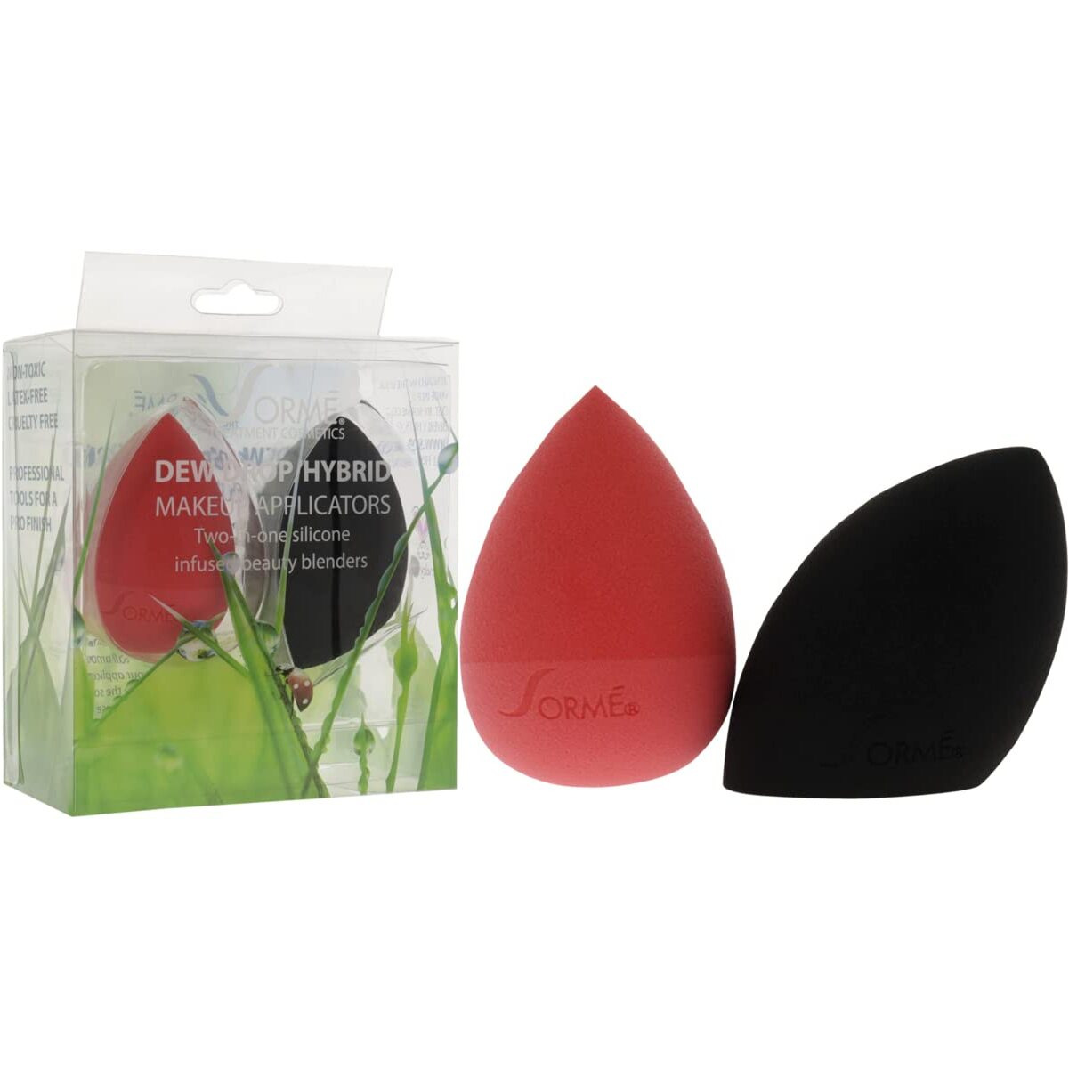 Dew Drop Hybrid Silicone Infused Blender by Sorme Cosmetics for Women - 2 Pc Sponge