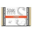 Siliski Soaps Simple Skincare, Hard, Gentle, Bath Soap, All Natural, Vegan and Palm Free - Citrus, 4.5 Oz