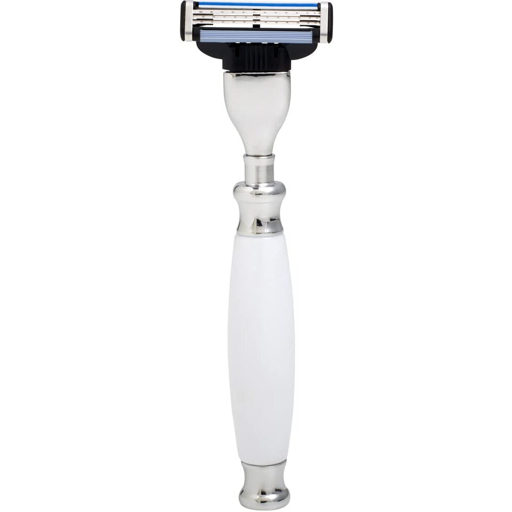 Union Razors SS2 Wet Shaving Kit for Men 3-Piece Shaving Gift Set with Brush and Stand Razor Barber Kit - White