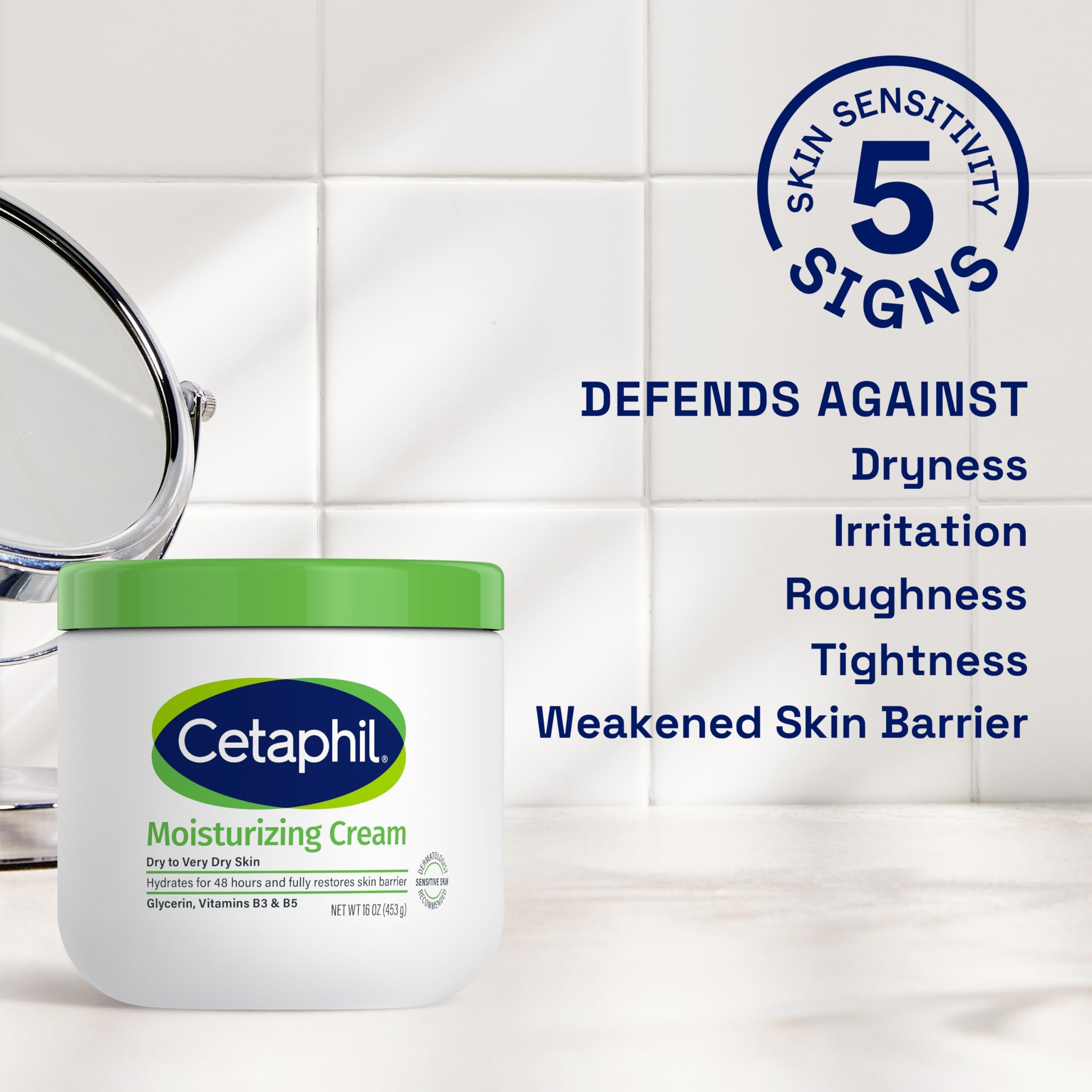Cetaphil Body Moisturizer, Hydrating Moisturizing Cream for Dry to Very Dry, Sensitive Skin, NEW 8.8 oz, Fragrance Free, Non-Comedogenic, Non-Greasy (Packaging May Vary)