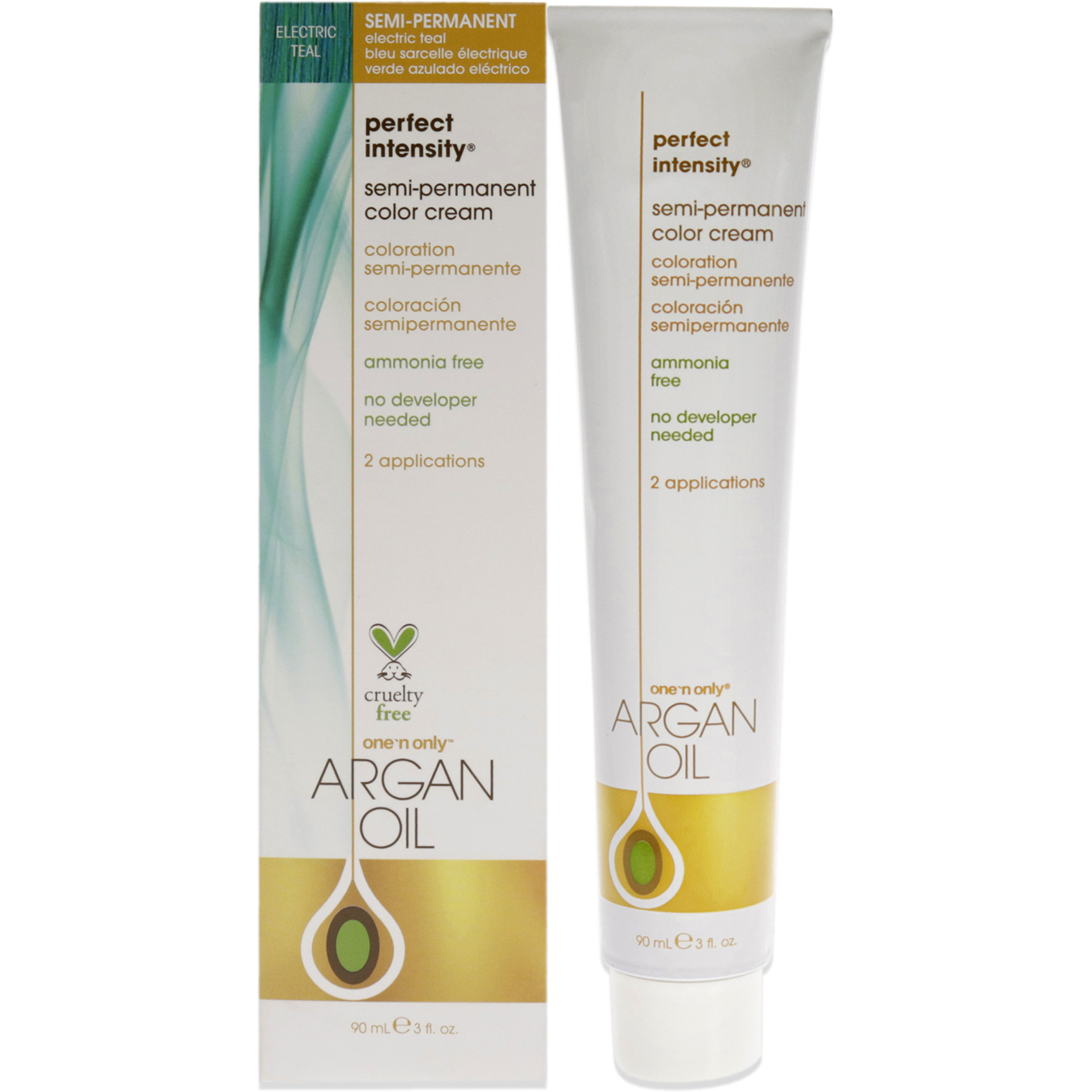 Argan Oil Perfect Intensity Semi-Permanent Color Cream - Electric Teal by One n Only for Unisex - 3 oz Hair Color