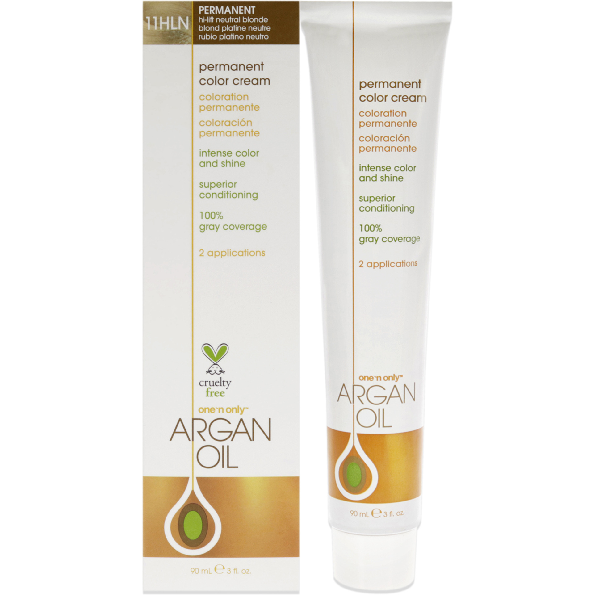 Argan Oil Permanent Color Cream - 11HLN Hi-Lift Neutral Blonde by One n Only for Unisex - 3 oz Hair Color