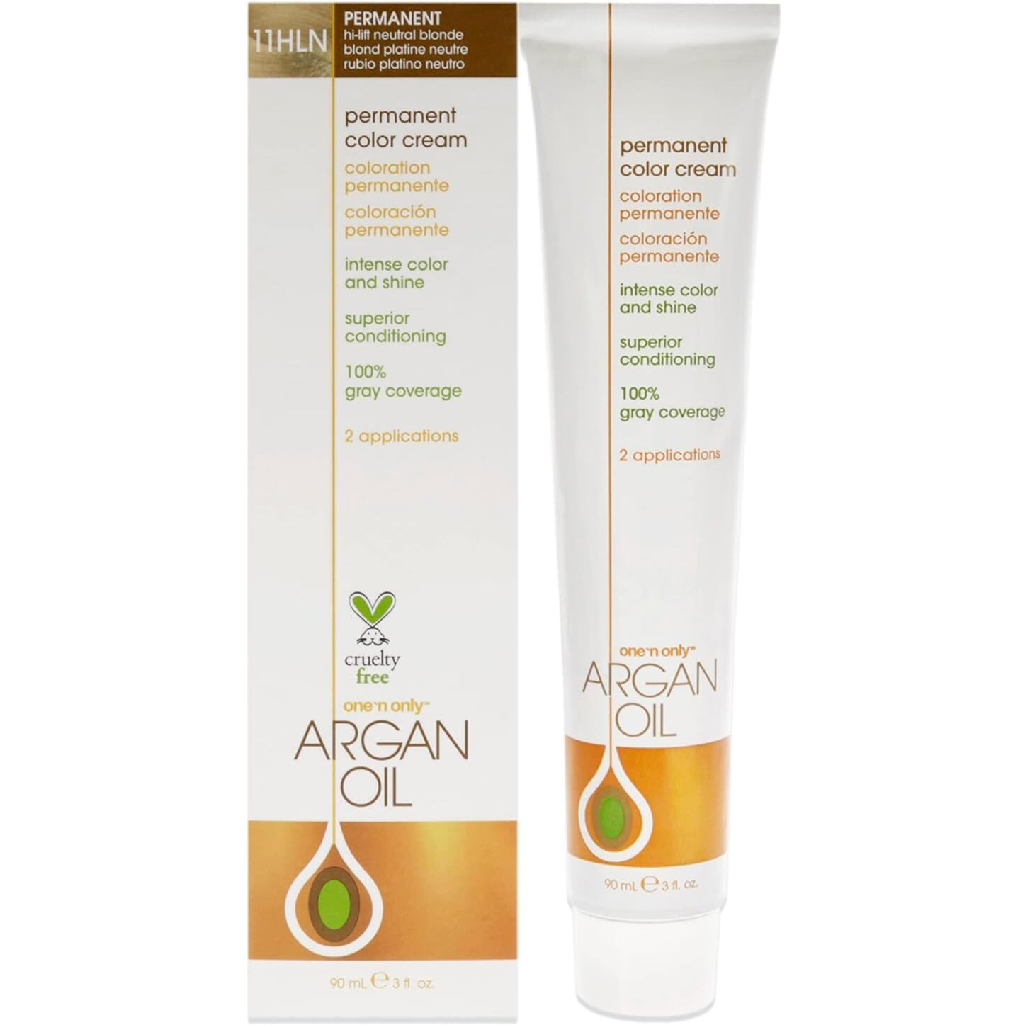 Argan Oil Permanent Color Cream - 11HLN Hi-Lift Neutral Blonde by One n Only for Unisex - 3 oz Hair Color