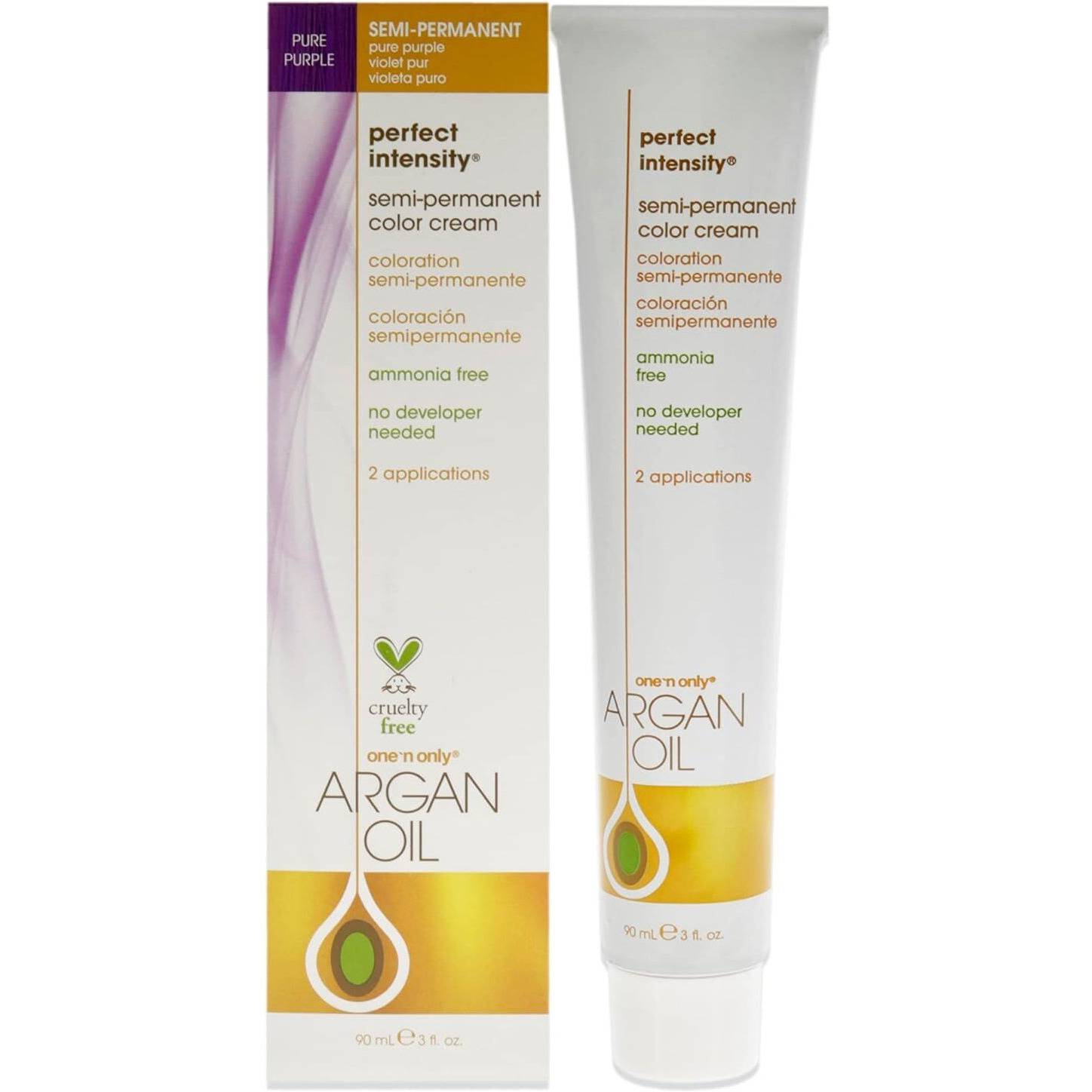 Argan Oil Perfect Intensity Semi-Permanent Color Cream - Pure Purple by One n Only for Unisex - 3 oz Hair Color
