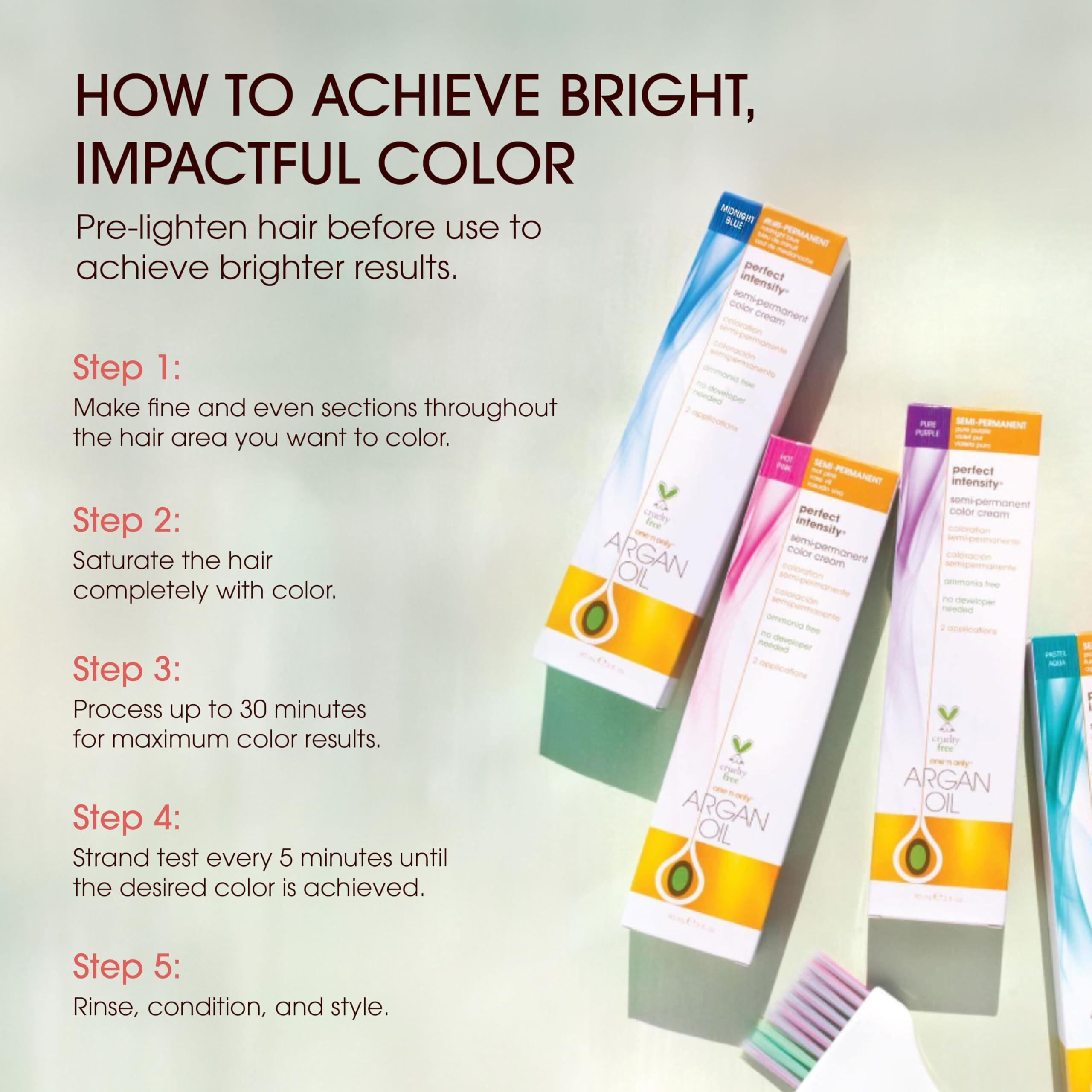 Argan Oil Perfect Intensity Semi-Permanent Color Cream - Pure Purple by One n Only for Unisex - 3 oz Hair Color