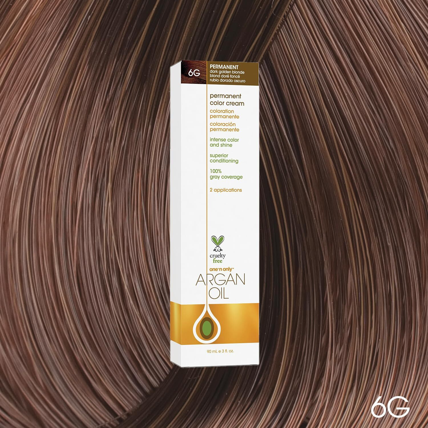 Argan Oil Permanent Color Cream - 6G Dark Golden Blonde by One n Only for Unisex - 3 oz Hair Color