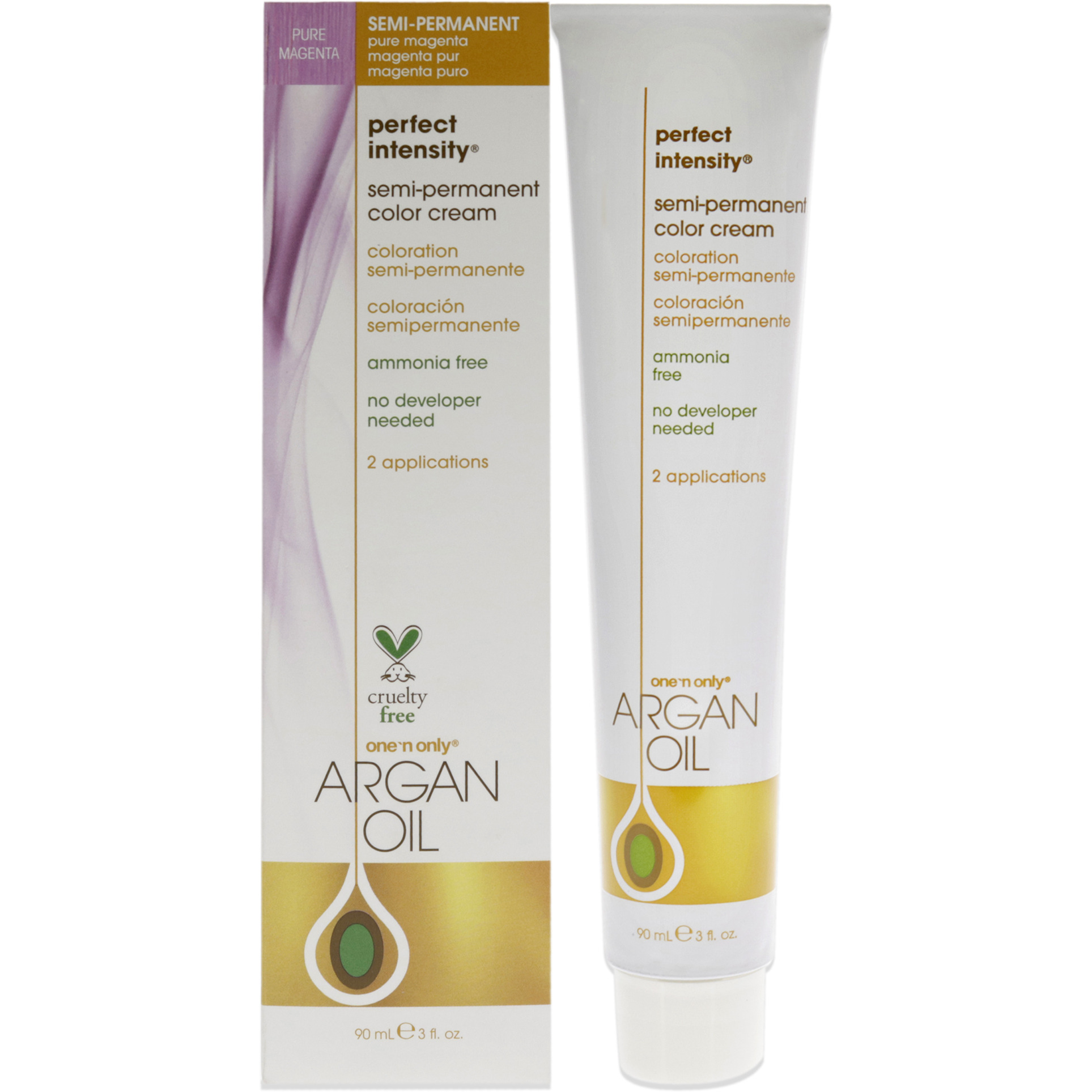 Argan Oil Perfect Intensity Semi-Permanent Color Cream - Pure Megenta by One n Only for Unisex - 3 oz Hair Color