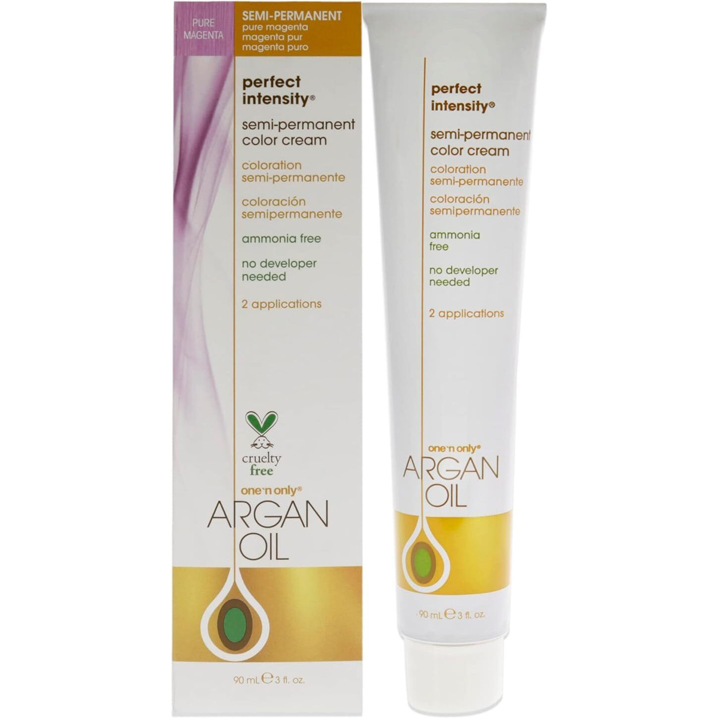Argan Oil Perfect Intensity Semi-Permanent Color Cream - Pure Megenta by One n Only for Unisex - 3 oz Hair Color