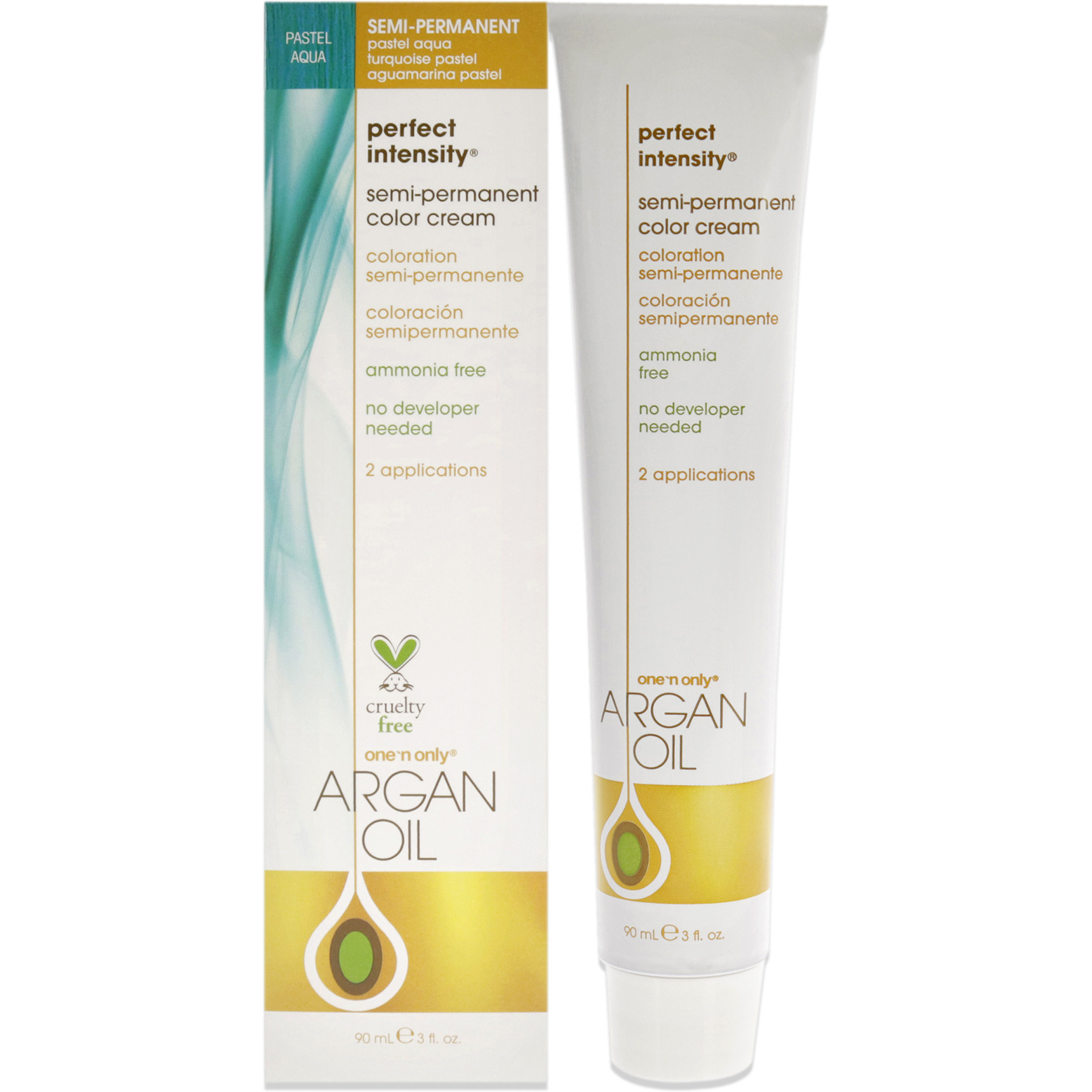 Argan Oil Perfect Intensity Semi-Permanent Color Cream - Pastel Aqua by One n Only for Unisex - 3 oz Hair Color