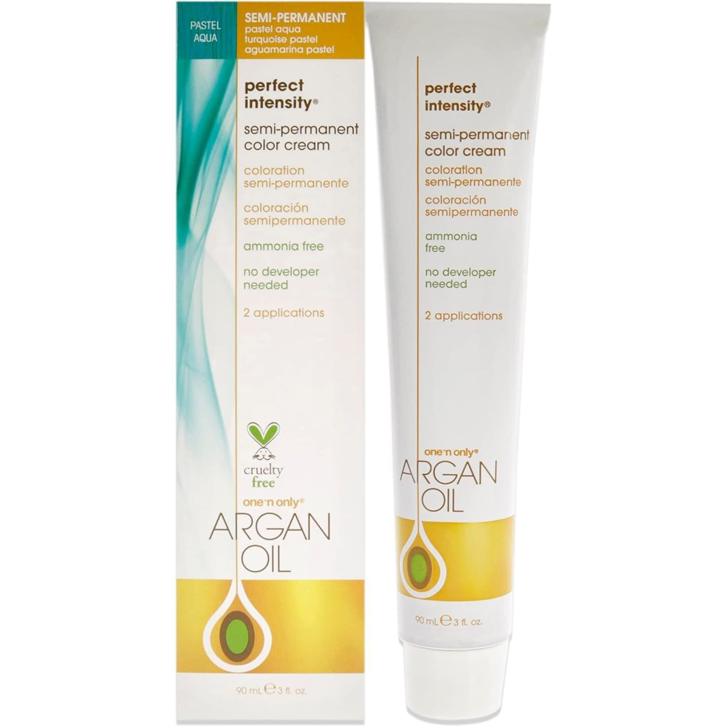 Argan Oil Perfect Intensity Semi-Permanent Color Cream - Pastel Aqua by One n Only for Unisex - 3 oz Hair Color
