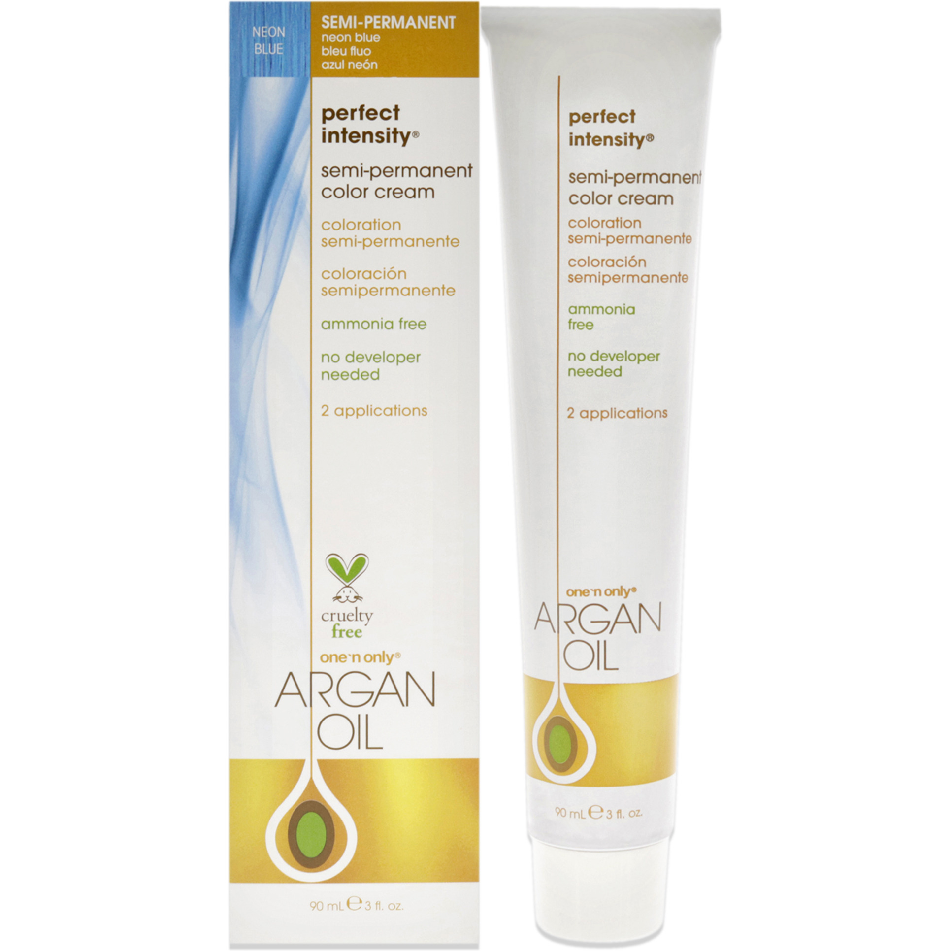 Argan Oil Perfect Intensity Semi-Permanent Color Cream - Neon Blue by One n Only for Unisex - 3 oz Hair Color