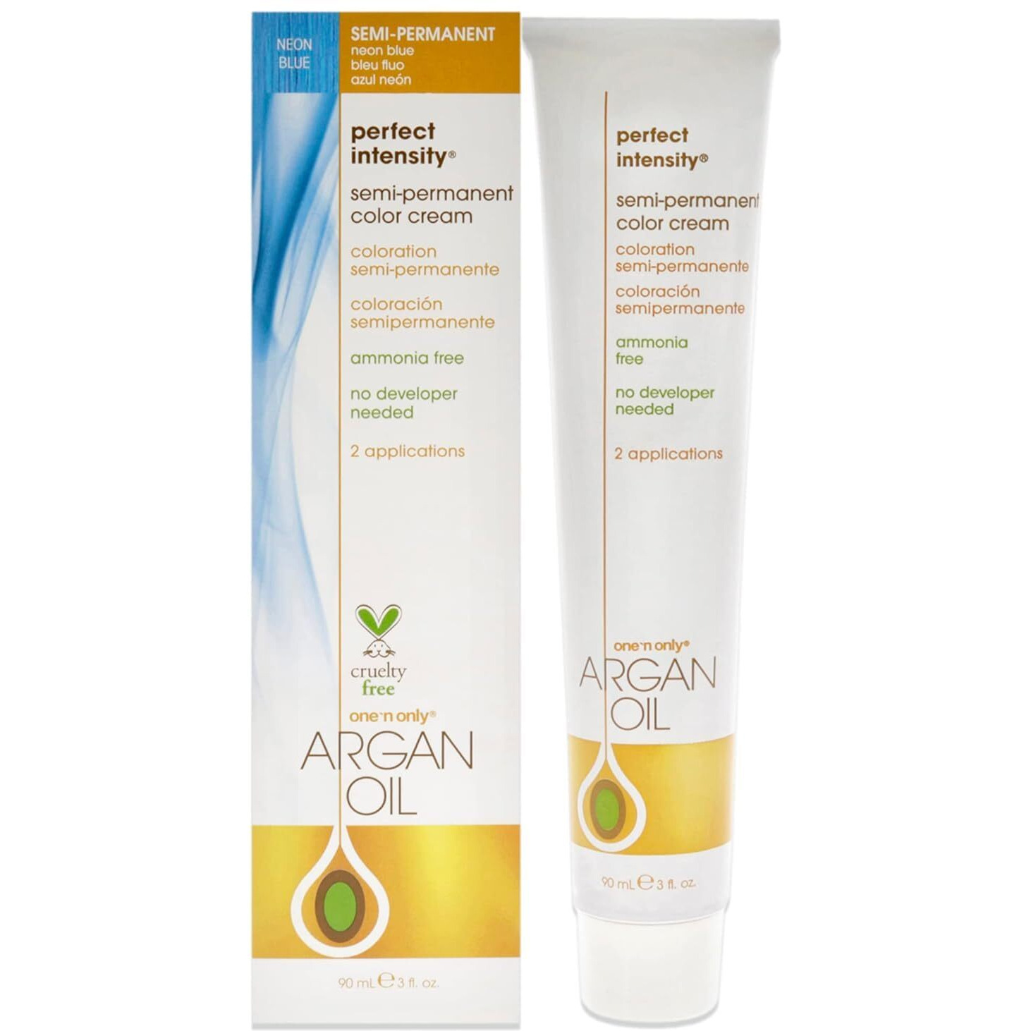 Argan Oil Perfect Intensity Semi-Permanent Color Cream - Neon Blue by One n Only for Unisex - 3 oz Hair Color