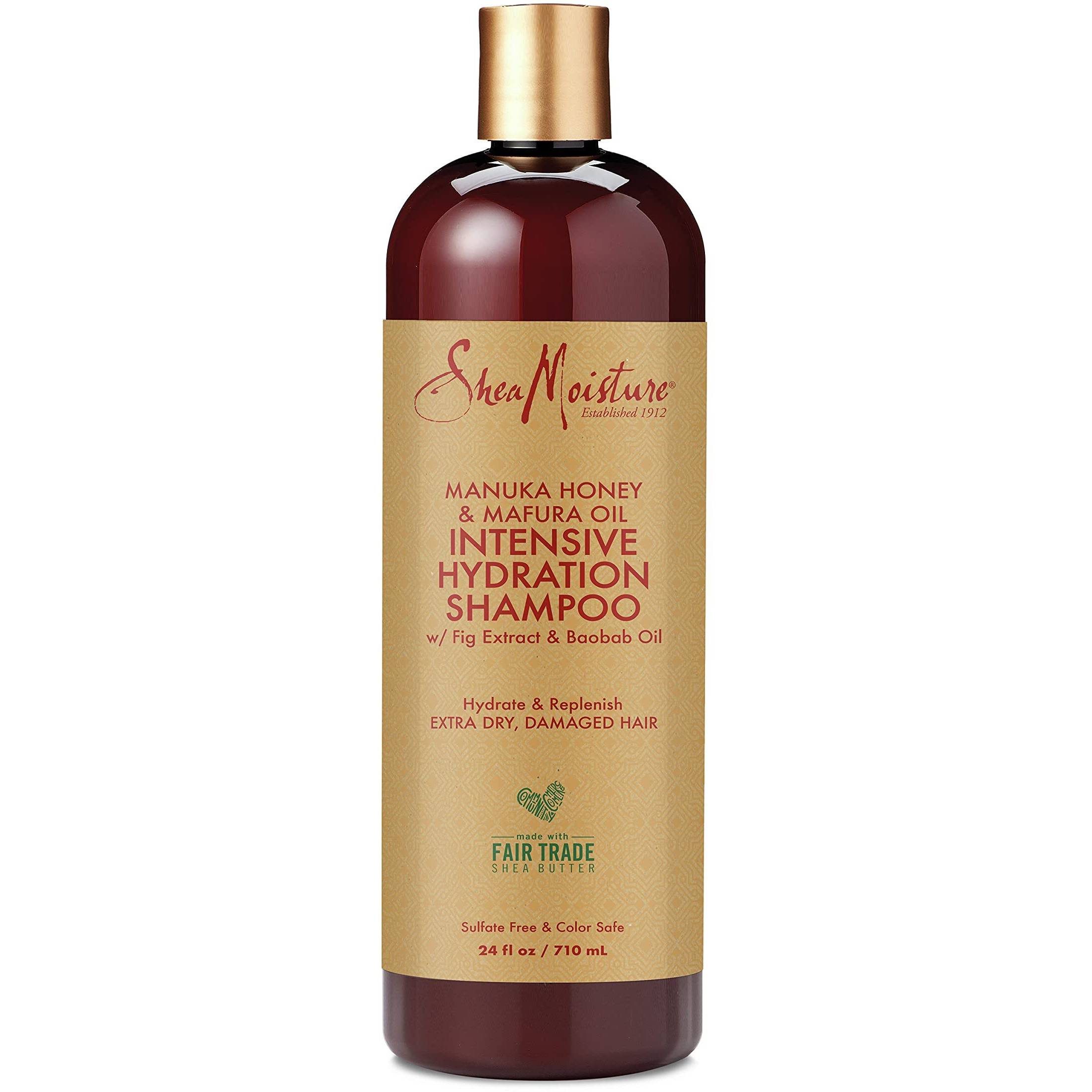 SheaMoisture Intensive Hydration Shampoo for Dry, Damaged Hair Manuka Honey & Mafura Oil Sulfate-Free 24oz