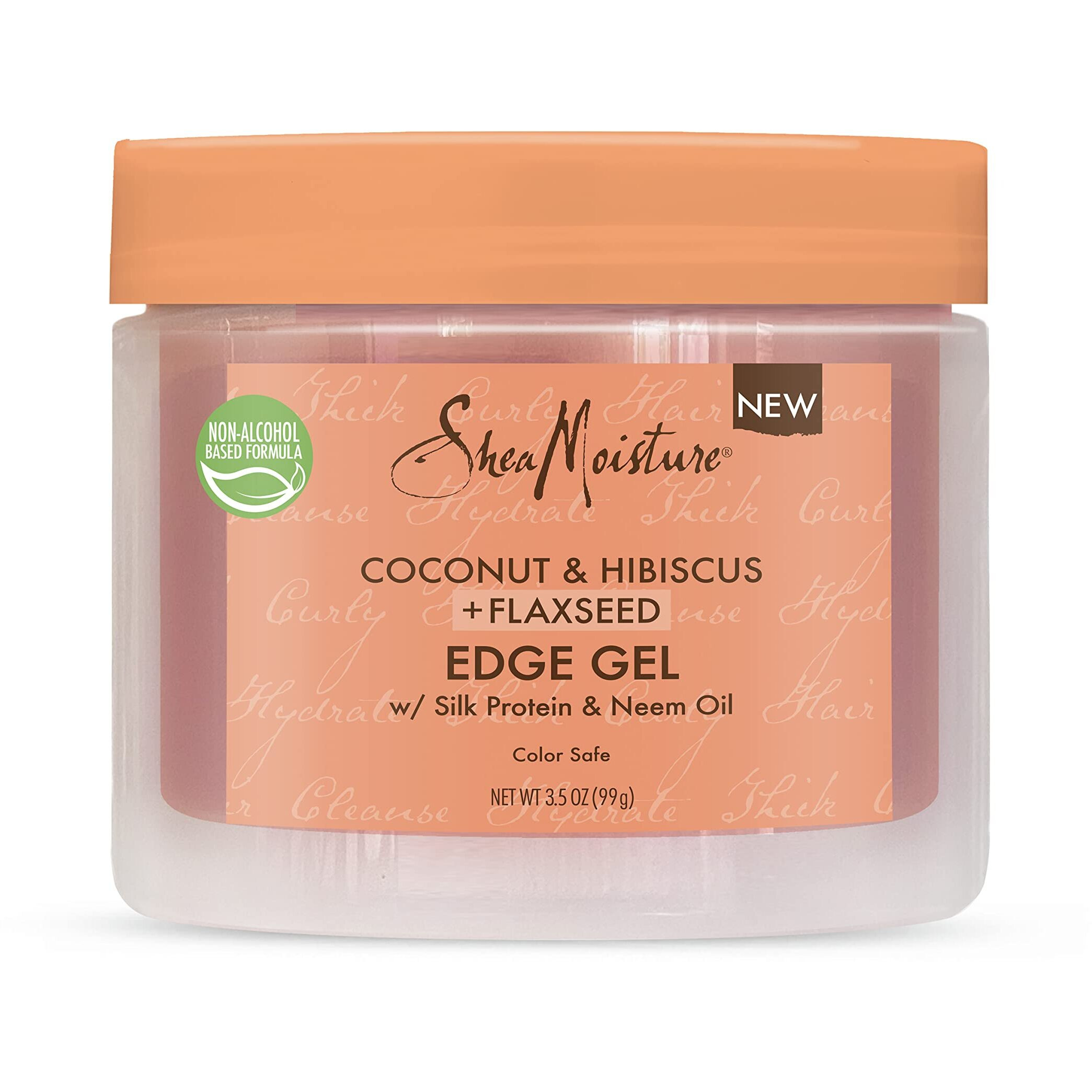 SheaMoisture Flaxseed Edge Control Gel Hair Products for Curly Hair Coconut and Hibiscus Paraben-Free Hair 3.5 oz