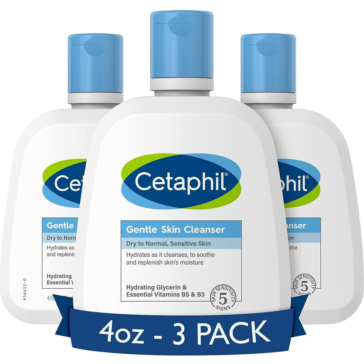Cetaphil Face Wash, Hydrating Gentle Skin Cleanser for Dry to Normal Sensitive Skin, NEW 4 oz 3 Pack, Fragrance Free, Soap Free and Non-Foaming