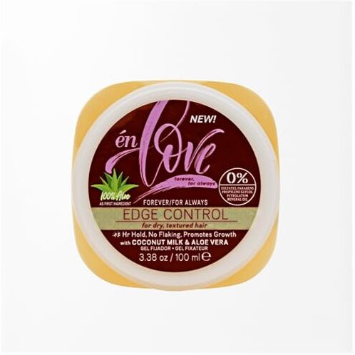 n Love Forever for Always Edge Control Hair Gel with Natural Coconut Milk, Pure Aloe Vera and Argan Oil | 48 Hours Extra Hold Pomade | Promotes Growth | No Flaking | Braid Gel & Locs | 3.38oz