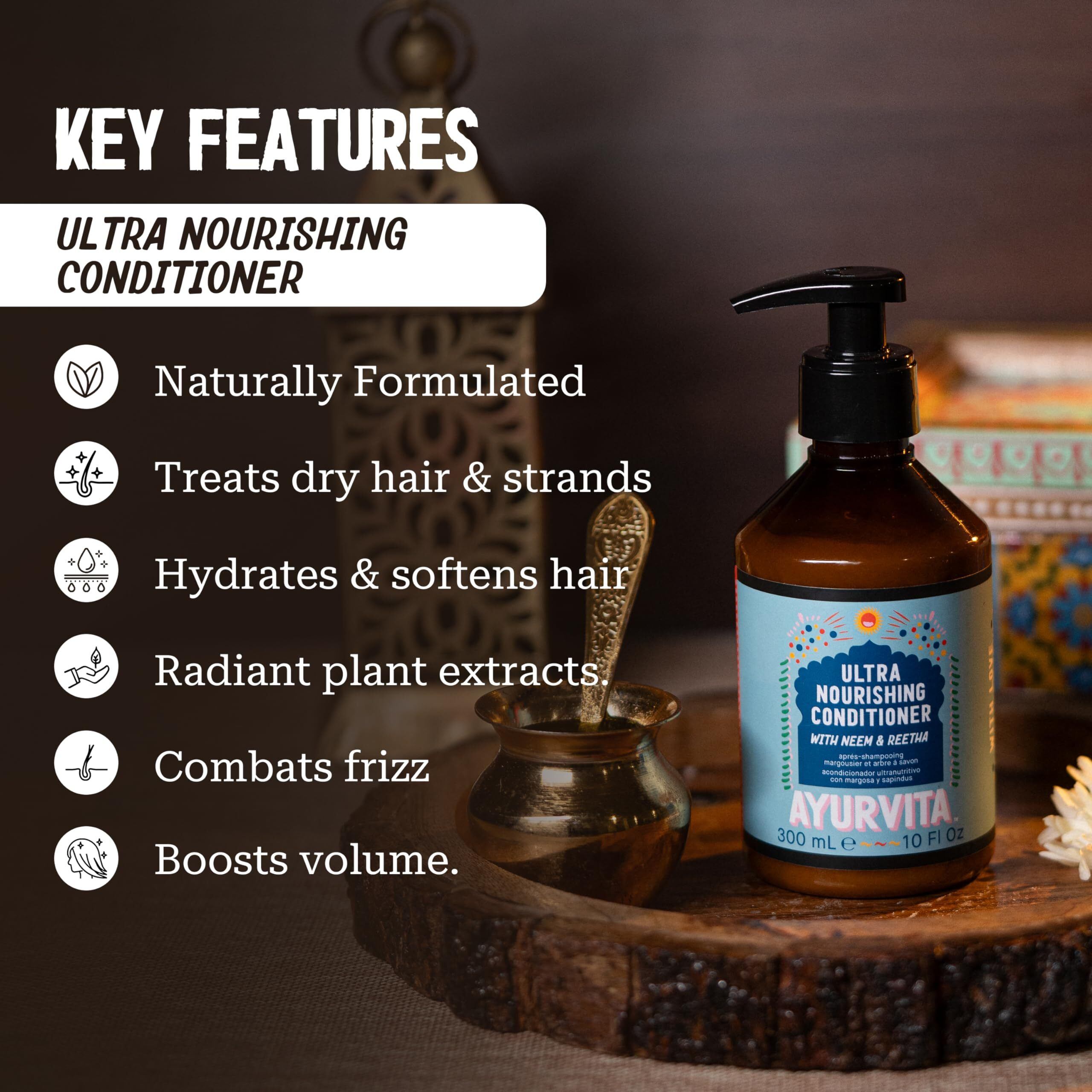 Ultra Nourishing Conditioner with Neem and Reetha by AyurVita for Unisex - 10 oz Conditioner