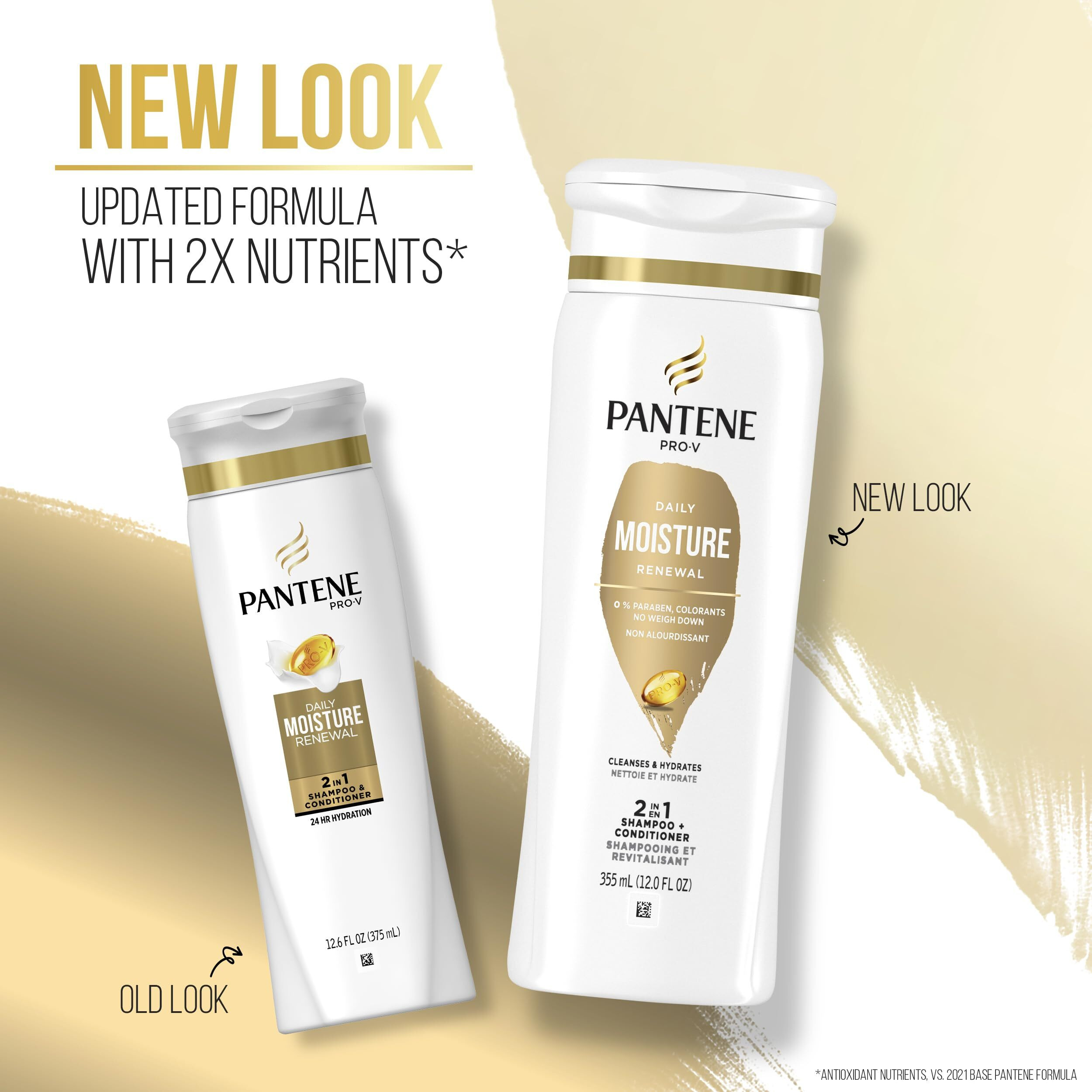 Pantene PRO-V Daily Moisture Renewal 2 in 1 Shampoo + Conditioner, 12 oz