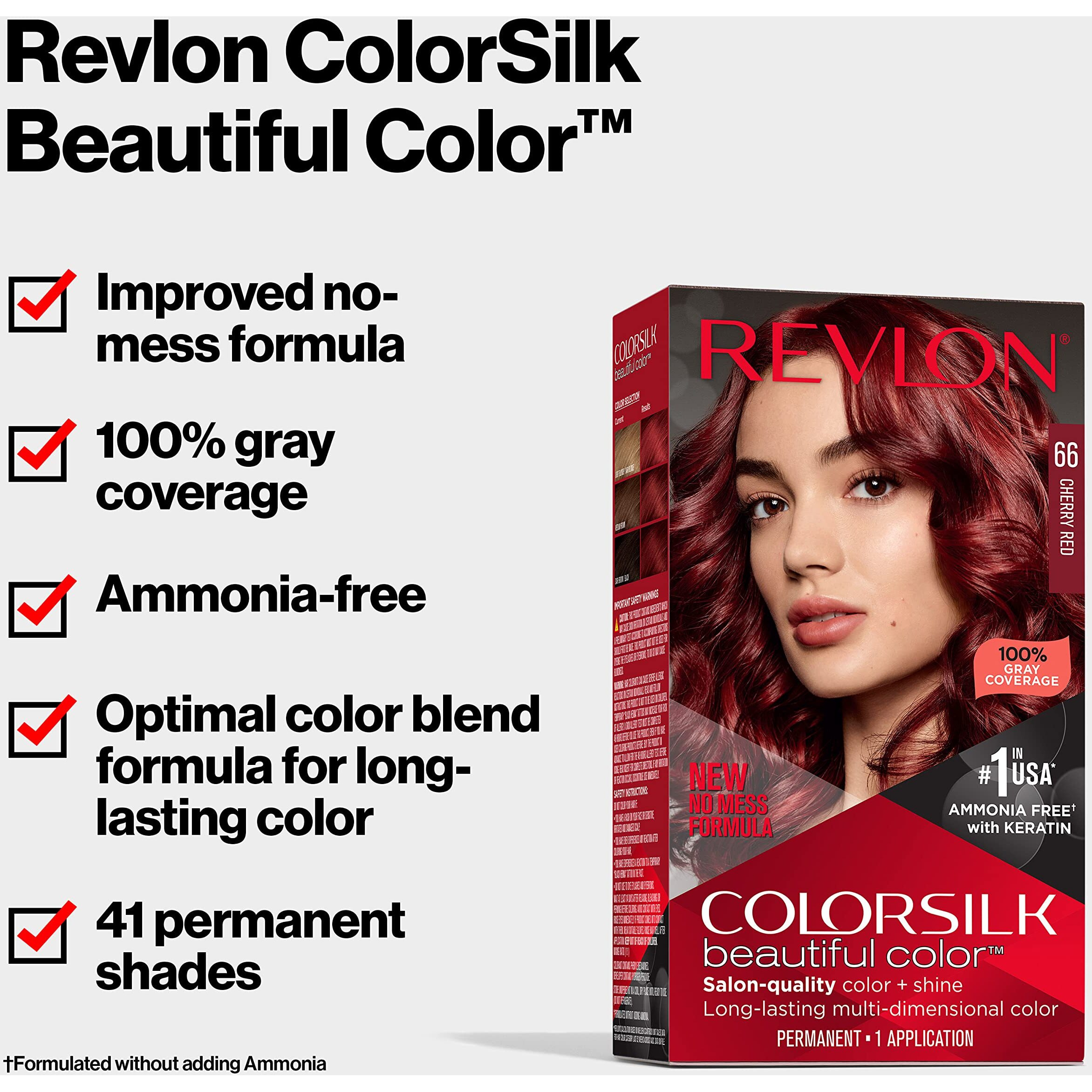 Revlon Colorsilk Beautiful Color Permanent Hair Color, Long-Lasting High-Definition Color, Shine & Silky Softness with 100% Gray Coverage, Ammonia Free, 057 Lightest Golden Brown, 1 Pack