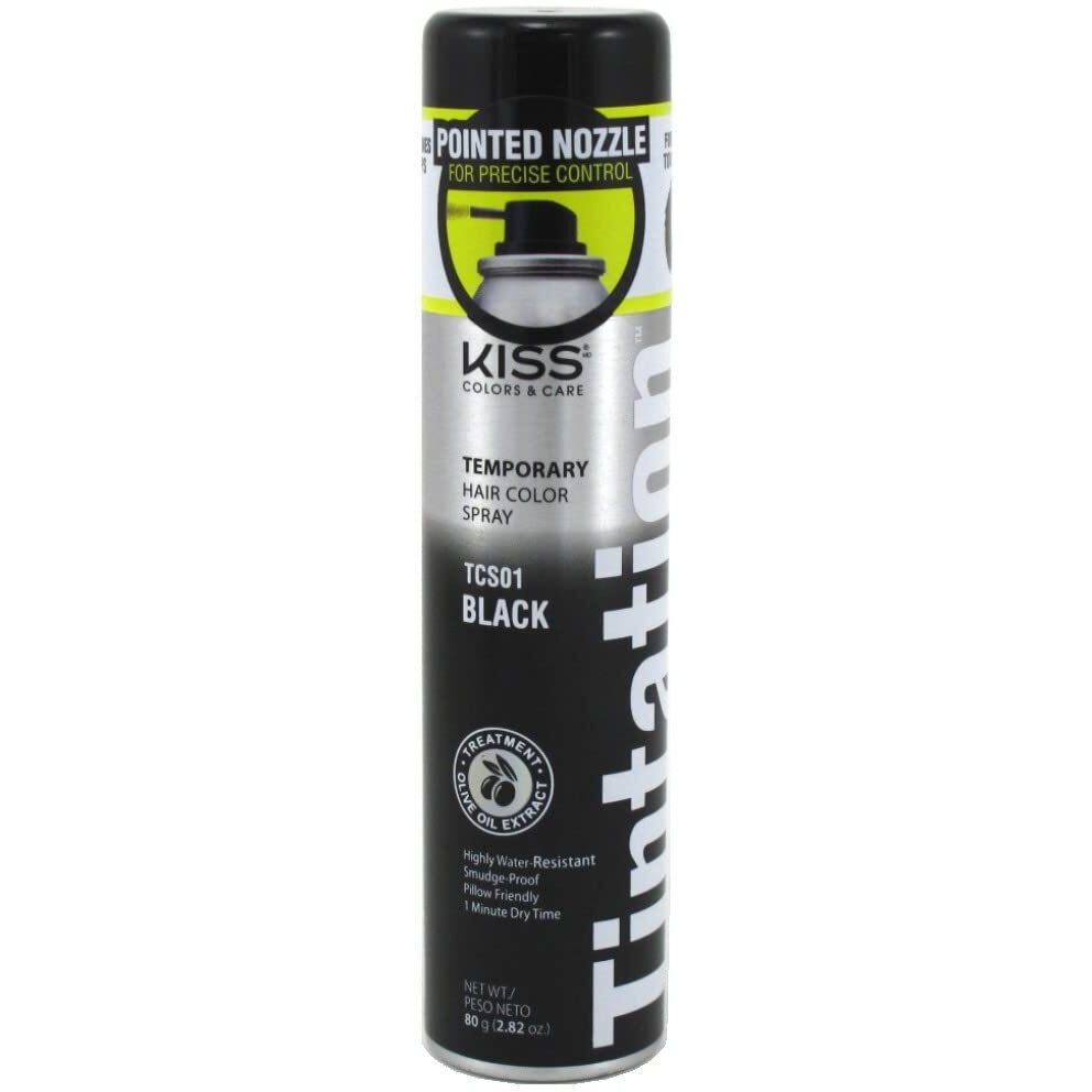 Red By Kiss Temporary Hair Color Spray - Black - 2.82 oz