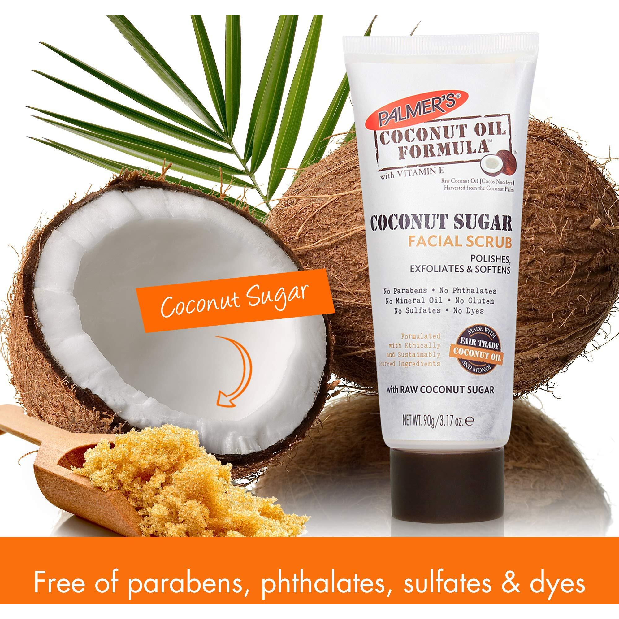 Palmer's Coconut Oil Formula Coconut Sugar Facial Scrub Exfoliator, 3.17 Ounces (Pack of 3)