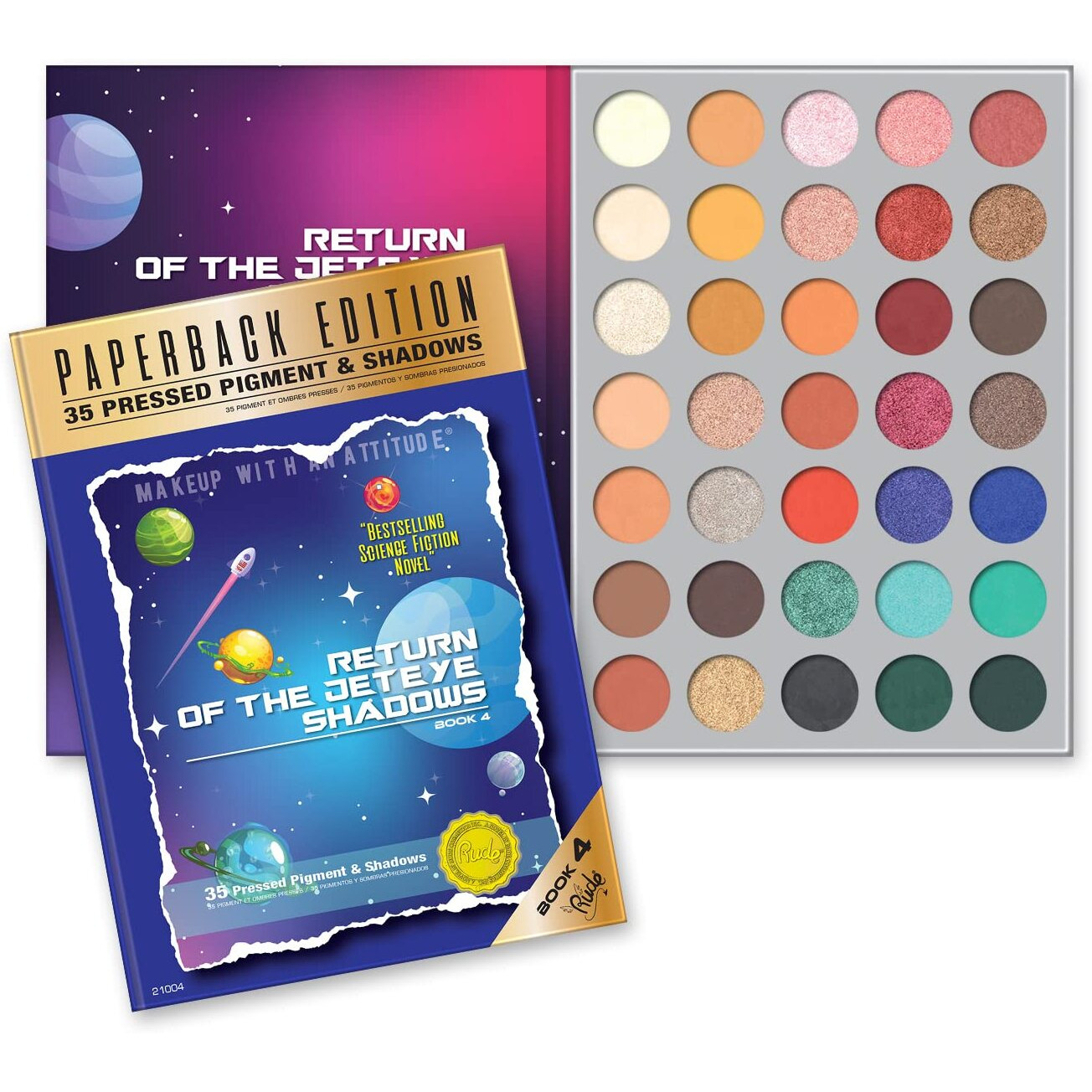 RUDE Return of the Jet Eyeshadows Palette - Paperback Edition(D0102H2BPHg)