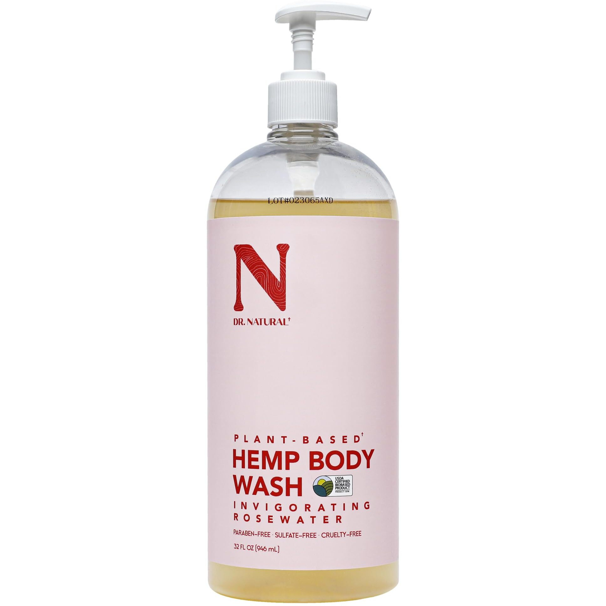 Body Wash - Hemp with Rose by Dr. Natural for Unisex - 32 oz Body Wash
