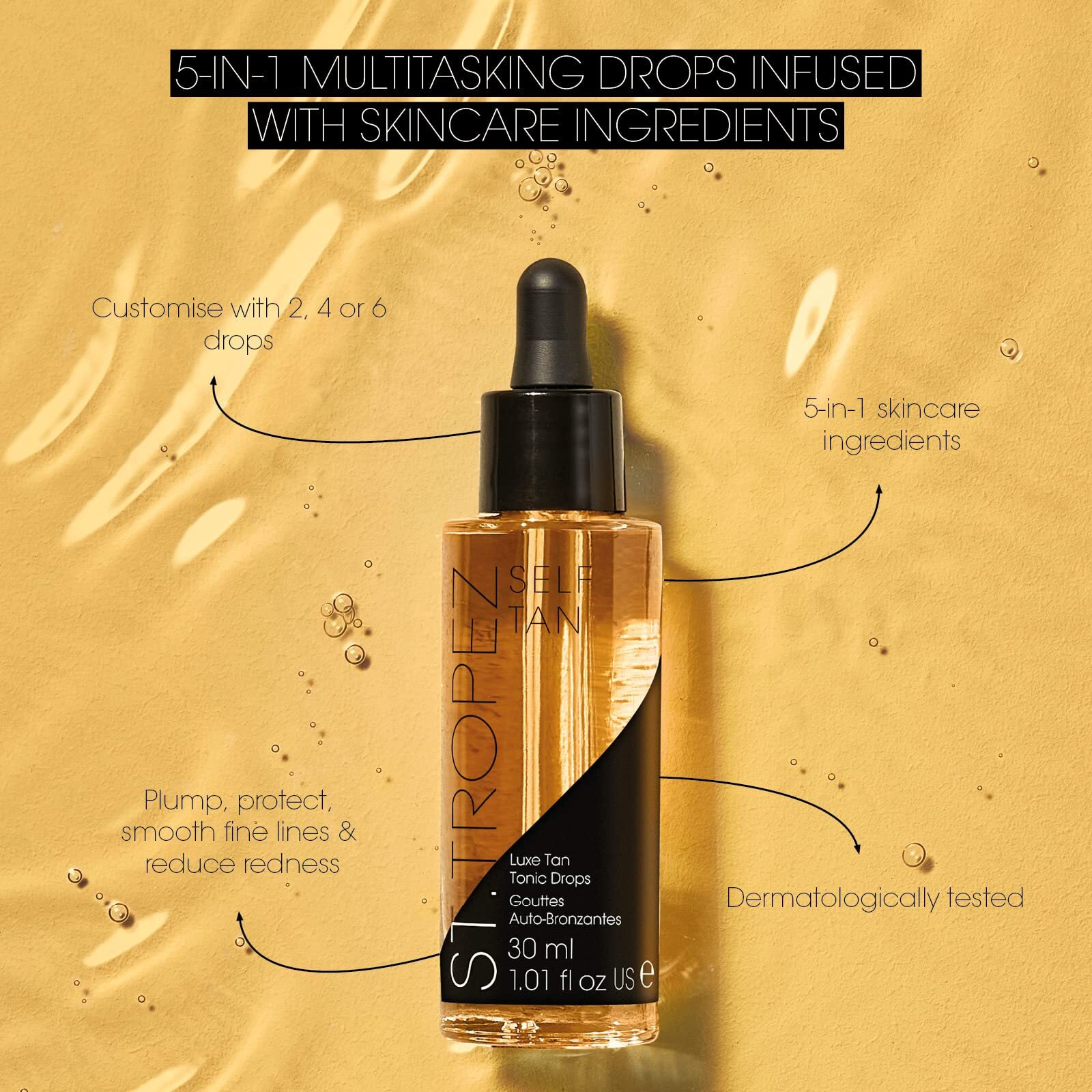 Self Tan Tonic Glow Drops by St. Tropez for Unisex - 1 oz Drops