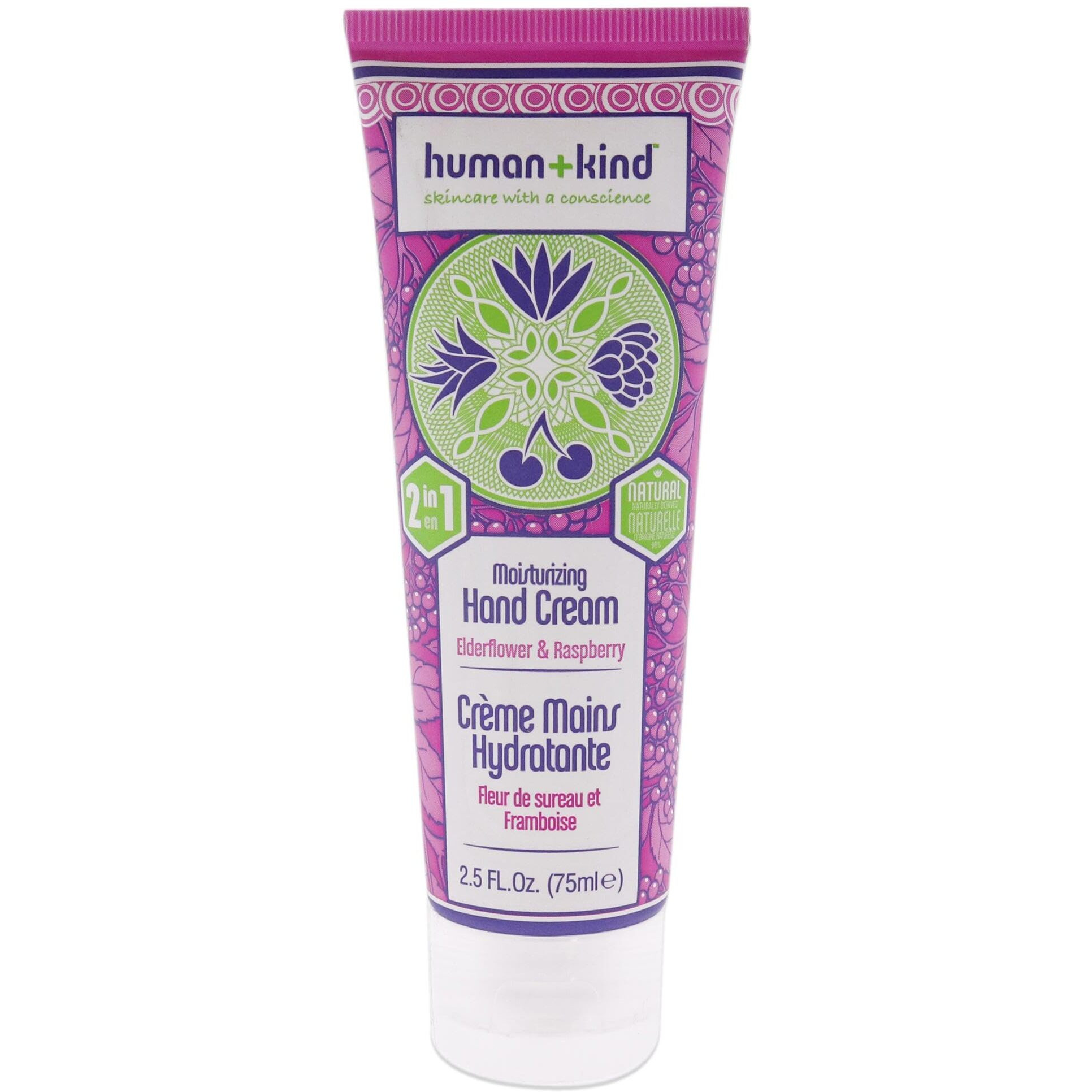 Hand Cream - Elderflower and Raspberry by Human+Kind for Unisex - 2.5 oz Cream