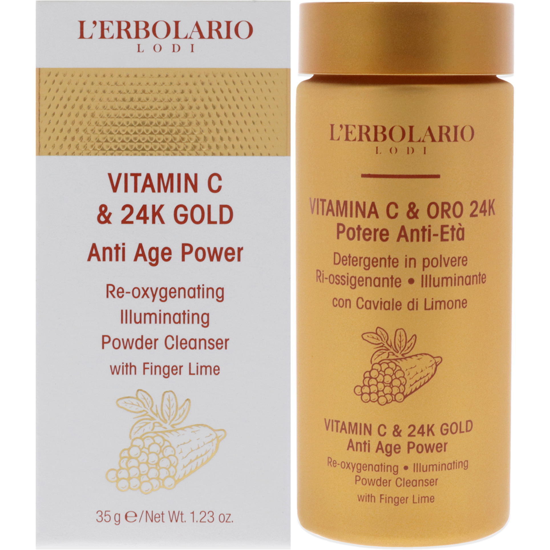 Vitamin C And 24K Gold Anti-Age Power by LErbolario for Women - 1.23 oz Cleanser