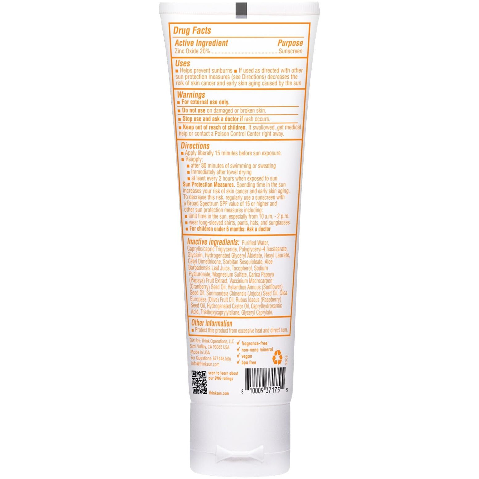 Thinksport - Snscrn Baby clr Znc Spf30 - 1 Each -3 Fz(D0102H54c18)