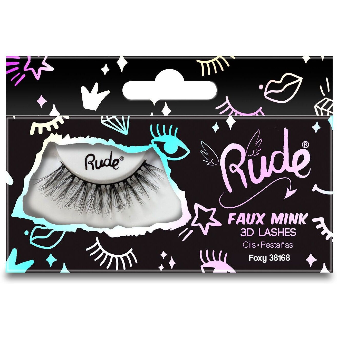 Essential Faux Mink 3D Lashes - Foxy by Rude Cosmetics for Women - 1 Pc Pair