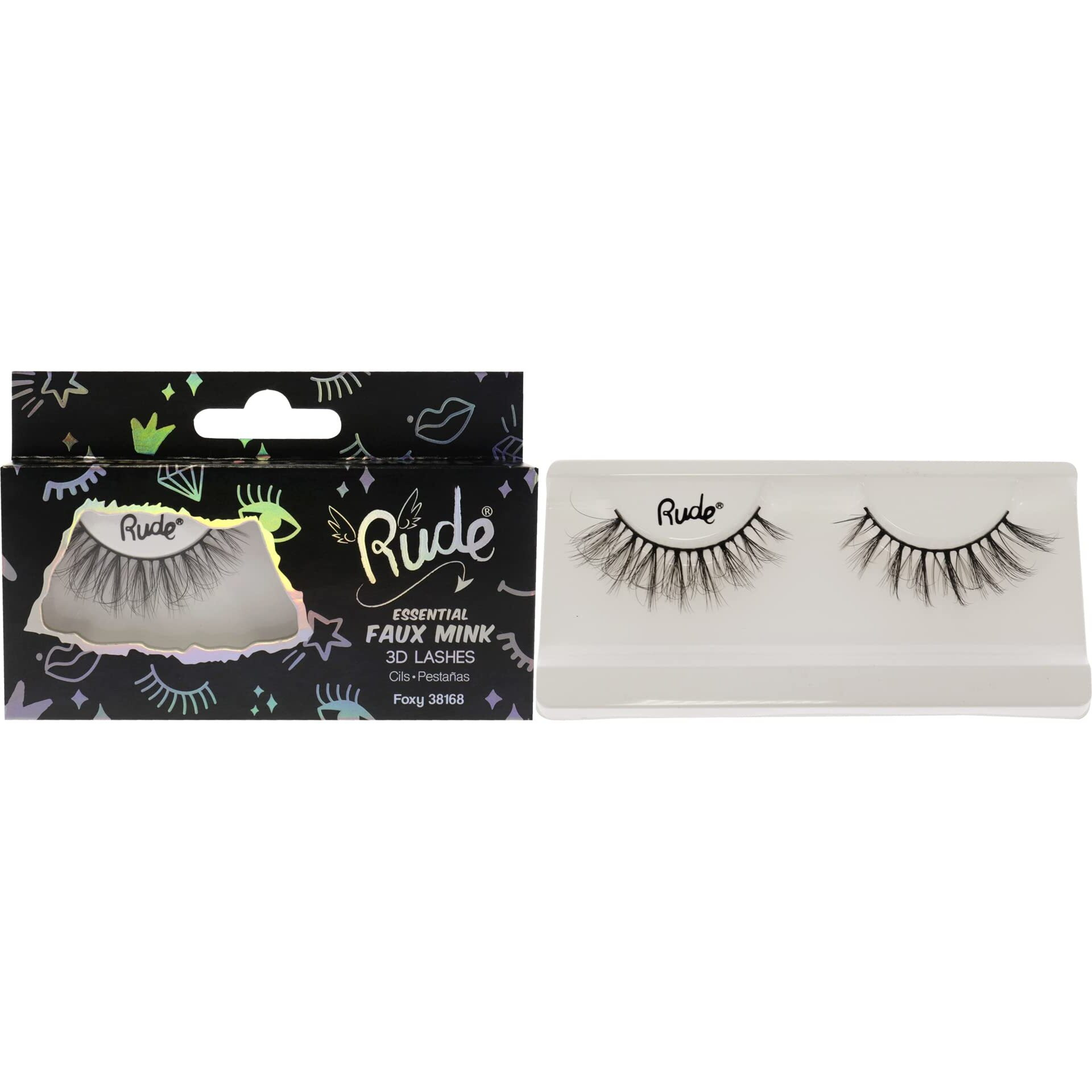 Essential Faux Mink 3D Lashes - Foxy by Rude Cosmetics for Women - 1 Pc Pair