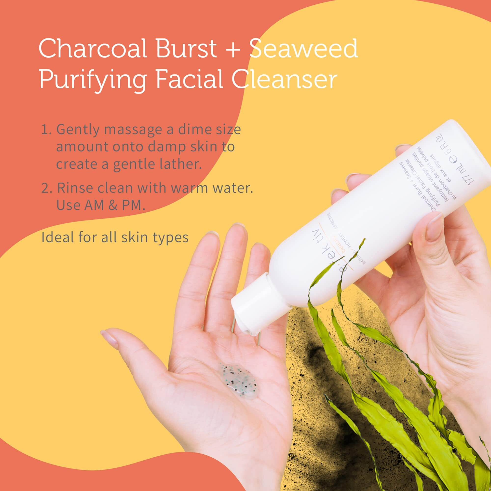 Charcoal Burst Plus Seaweed Purifying Facial Cleanser by e.fek.tiv for Unisex - 6 oz Cleanser