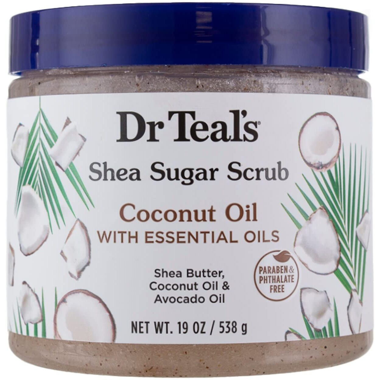 Dr. Teal's Shea Sugar Scrub Coconut Oil 19 Ounce Jar