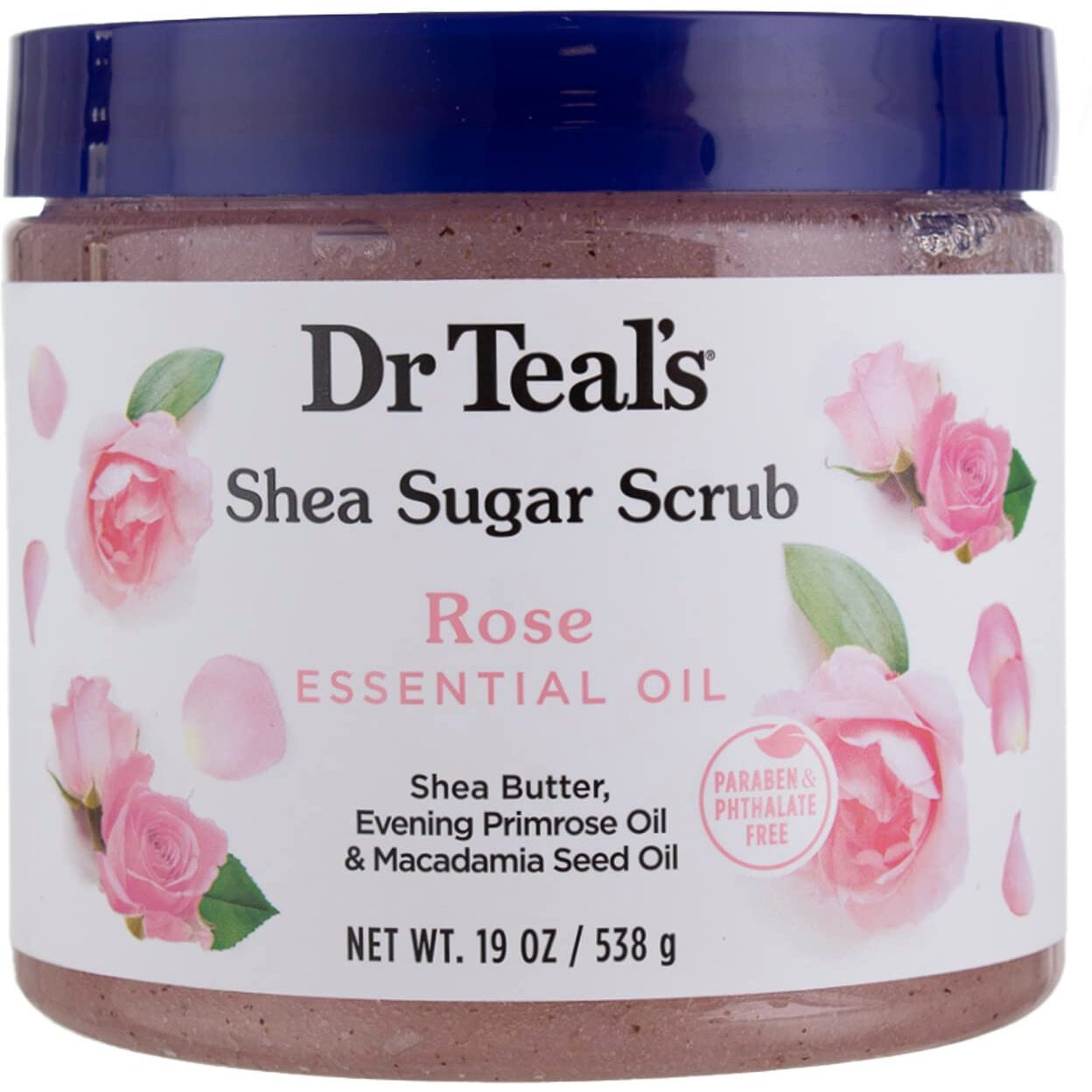 Dr. Teal's Shea Sugar Scrub Rose 19 Ounce Jar