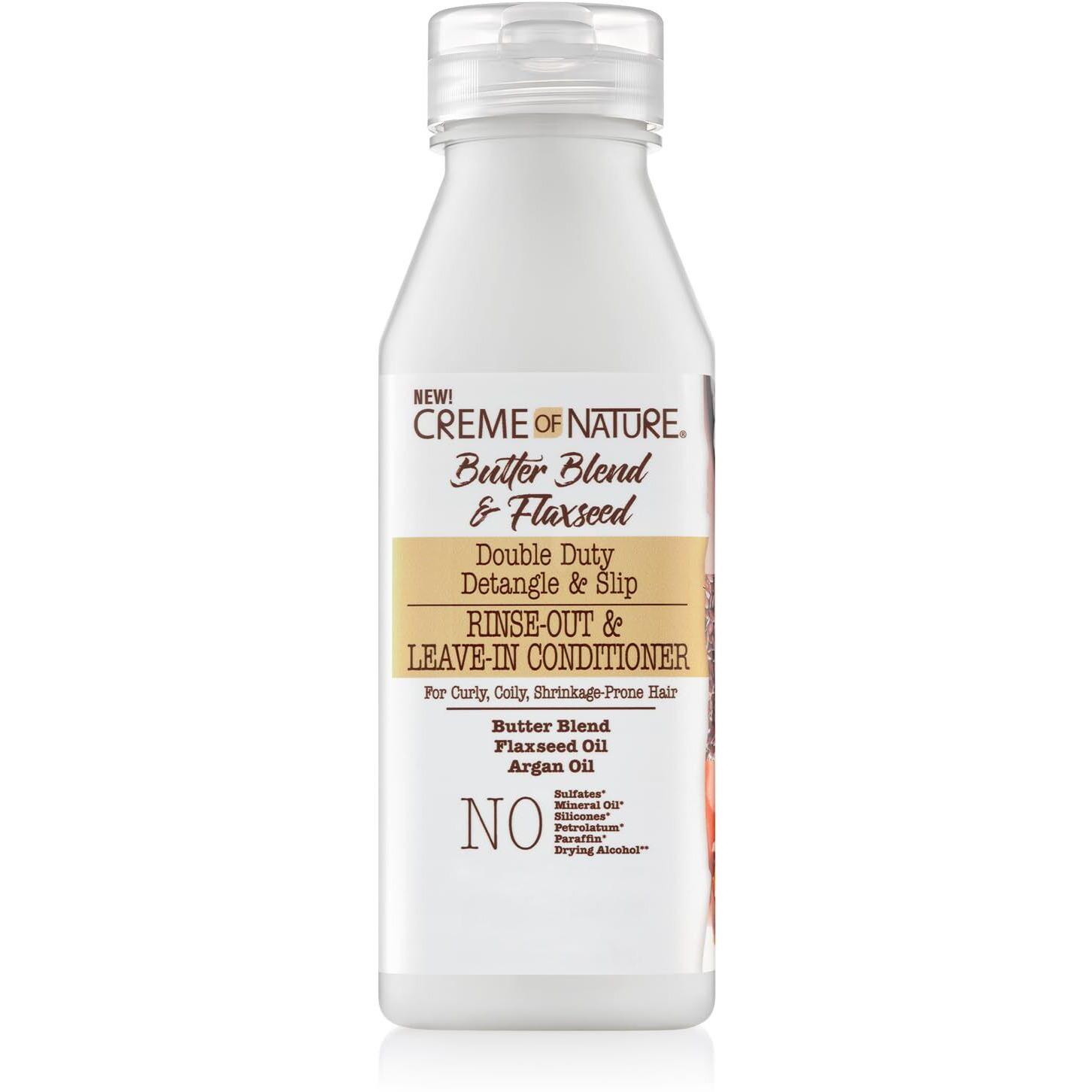 Creme of Nature, Leave In Conditioner, Butter Blend, Argan Oil, Flaxseed Oil, Rinse-Out, Leave-In, 12 Oz
