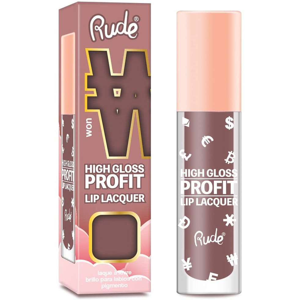 High Gloss Profit Lip Lacquer - Won by Rude Cosmetics for Women - 0.141 oz Lip Gloss
