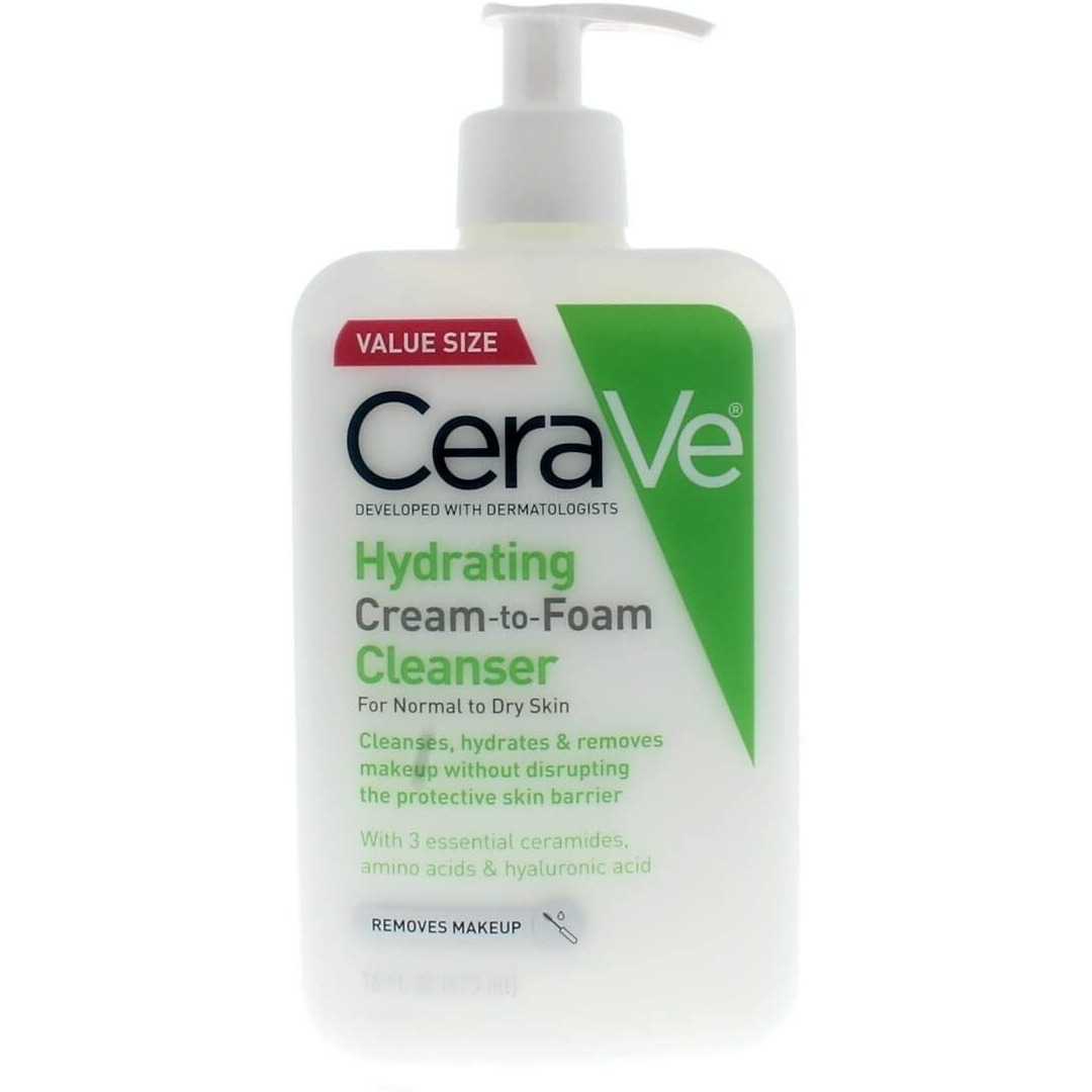 CeraVe Hydrating Cream-to-Foam Cleanser 473ml