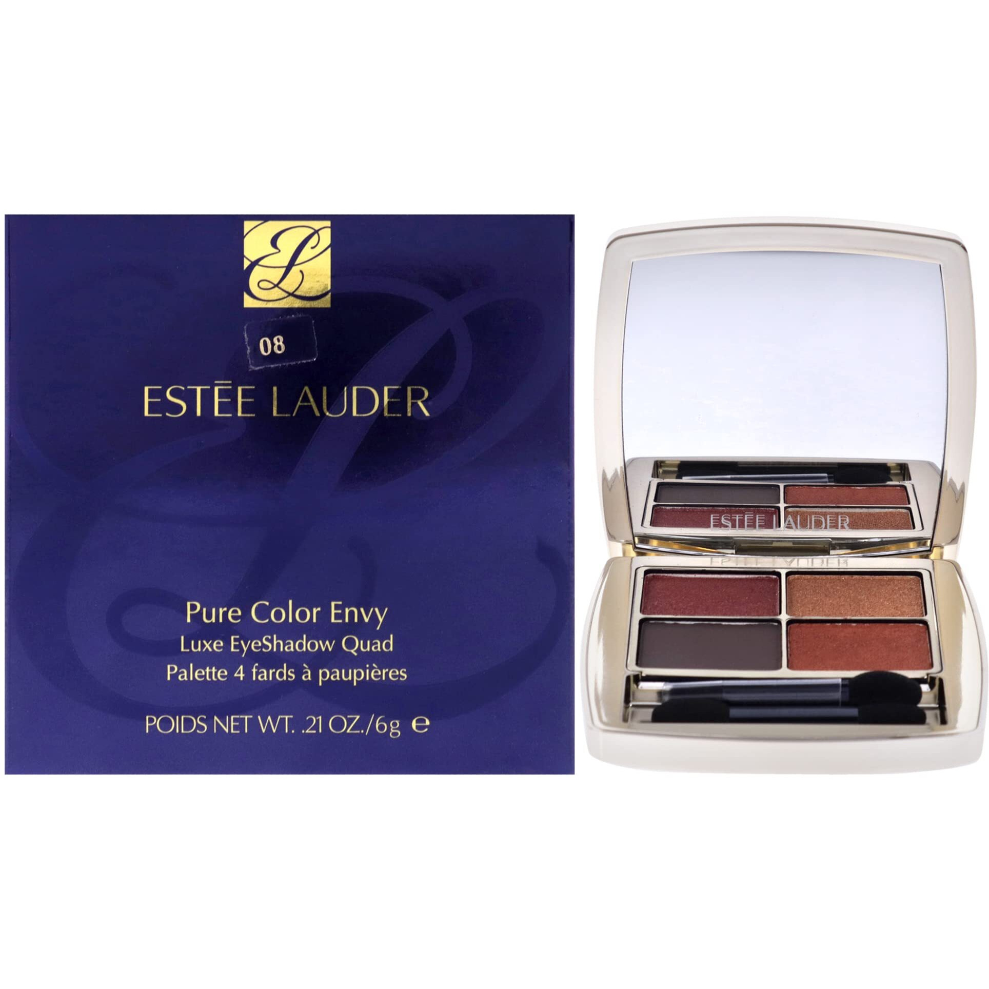 Pure Color Envy Luxe Eyeshadow Quad - 08 Wild Earth by Estee Lauder for Women - 0.21 oz Eye Shadow