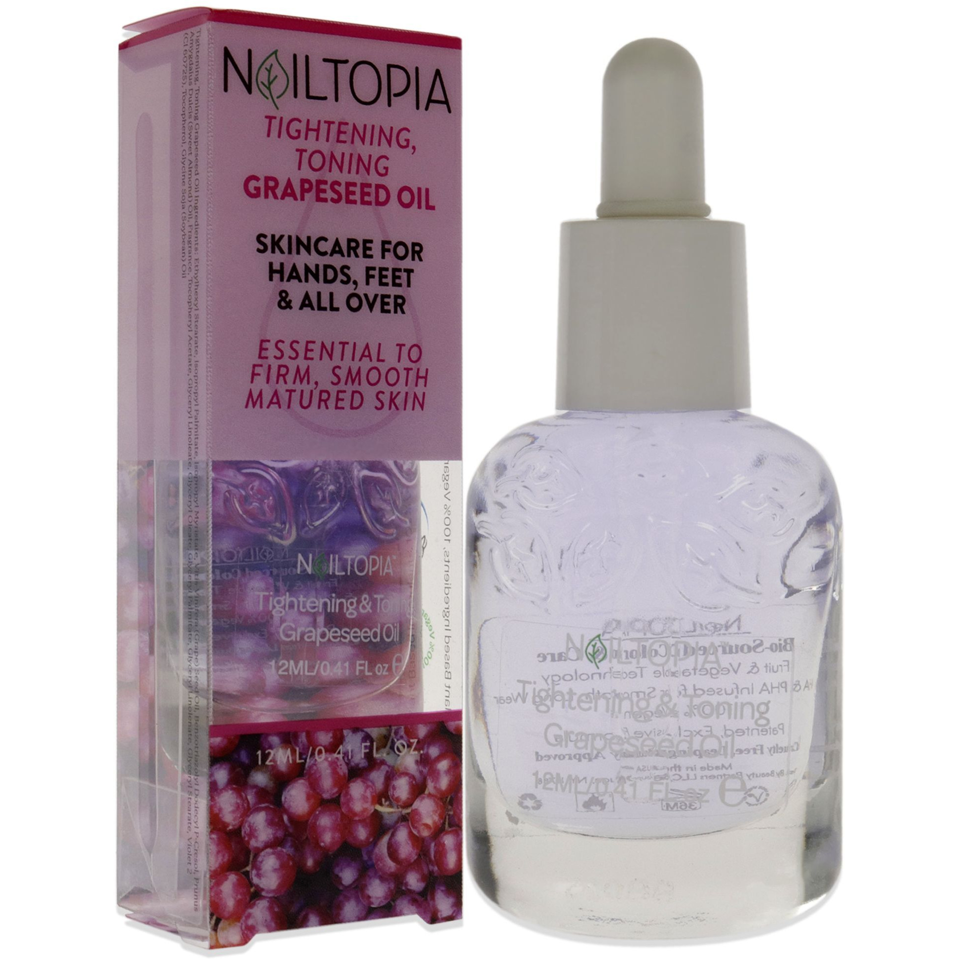 Fresh Brightening and Tightening Grape Oil by Nailtopia for Women - 0.41 oz Nail Oil
