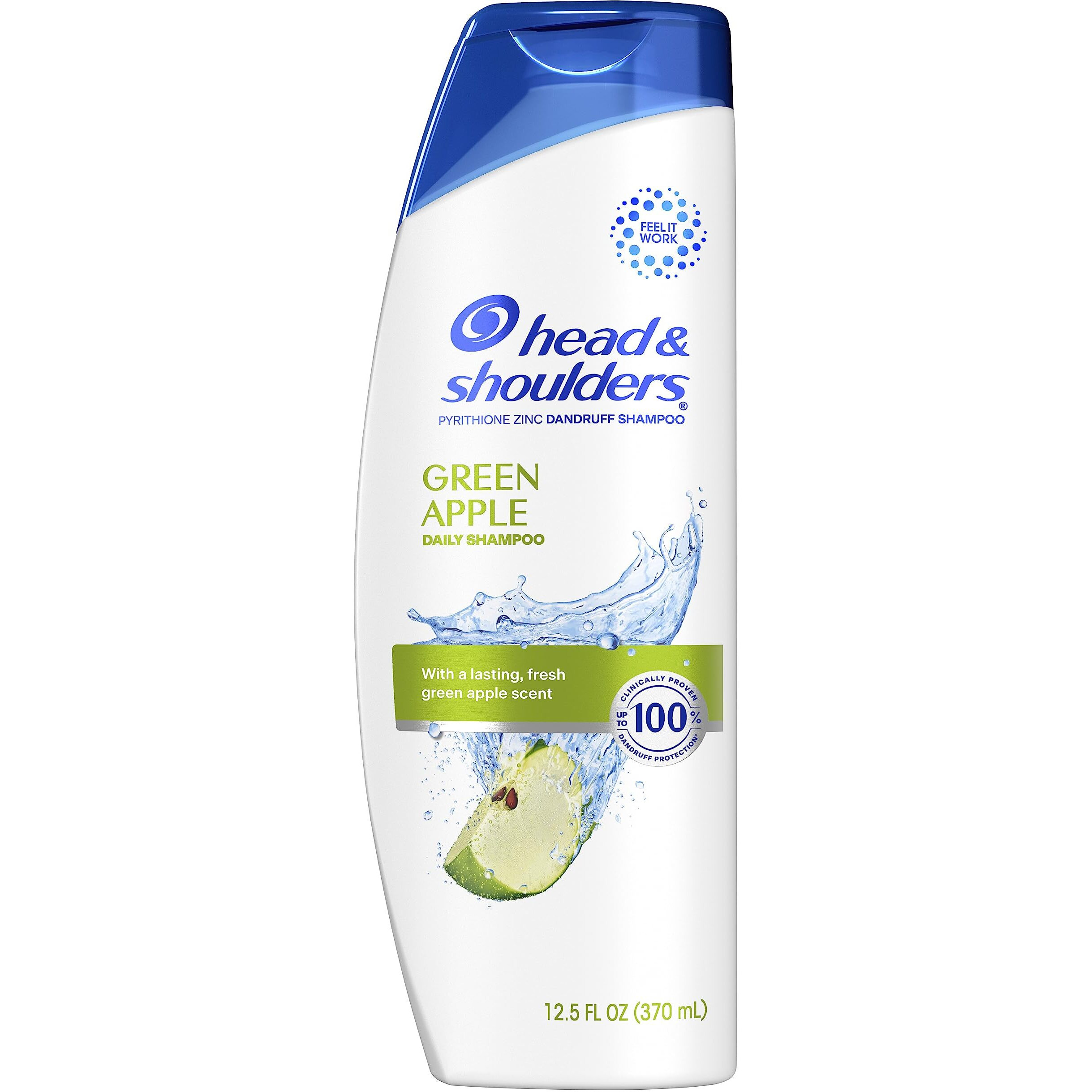 Head and Shoulders Dandruff Shampoo, Anti-Dandruff Treatment, Green Apple for Daily Use, Paraben Free, 12.5 oz