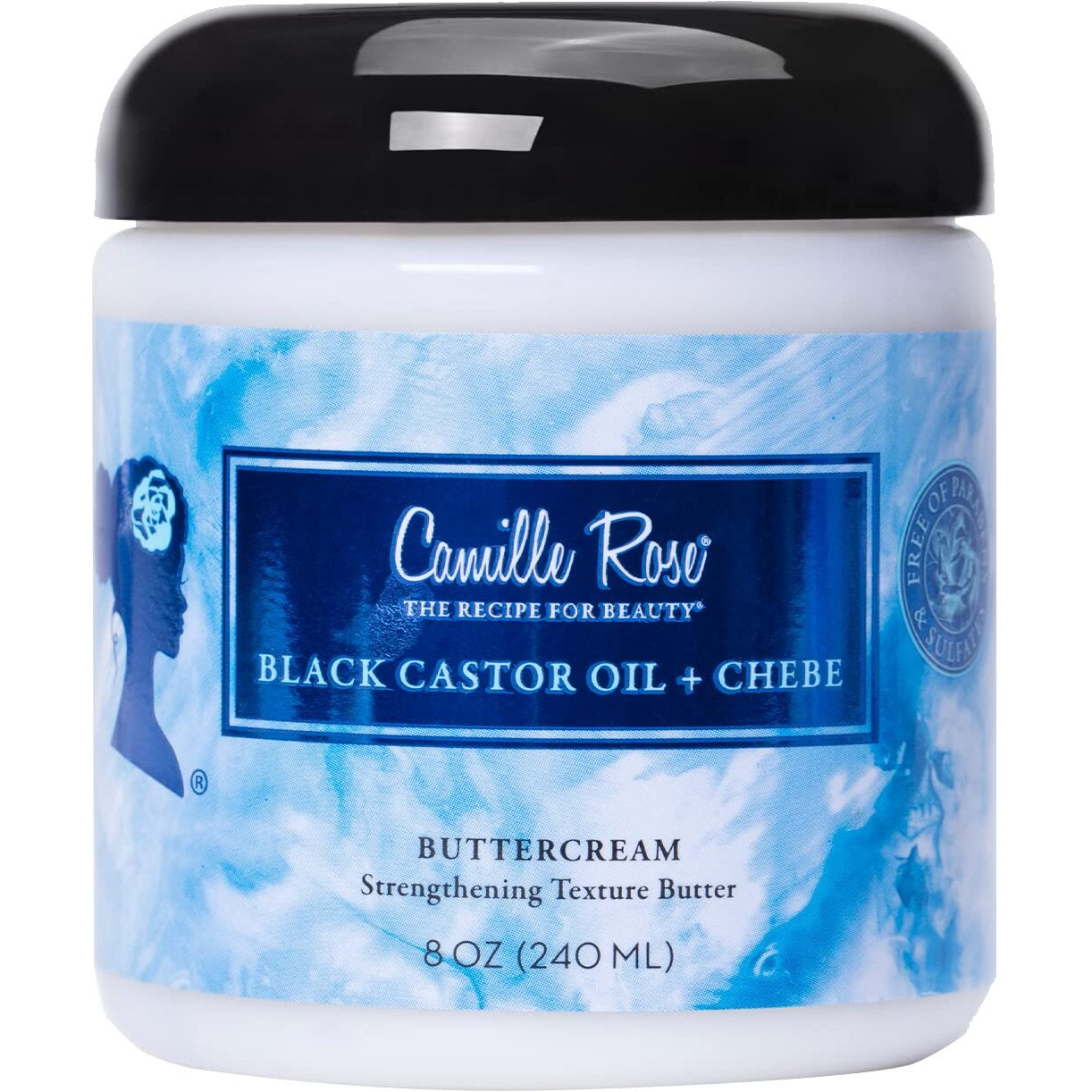 Camille Rose Black Castor Oil & Chebe Buttercream, Strengthening and Styling Butter to Restore Moisture for Thick, Textured Hair, 8 oz