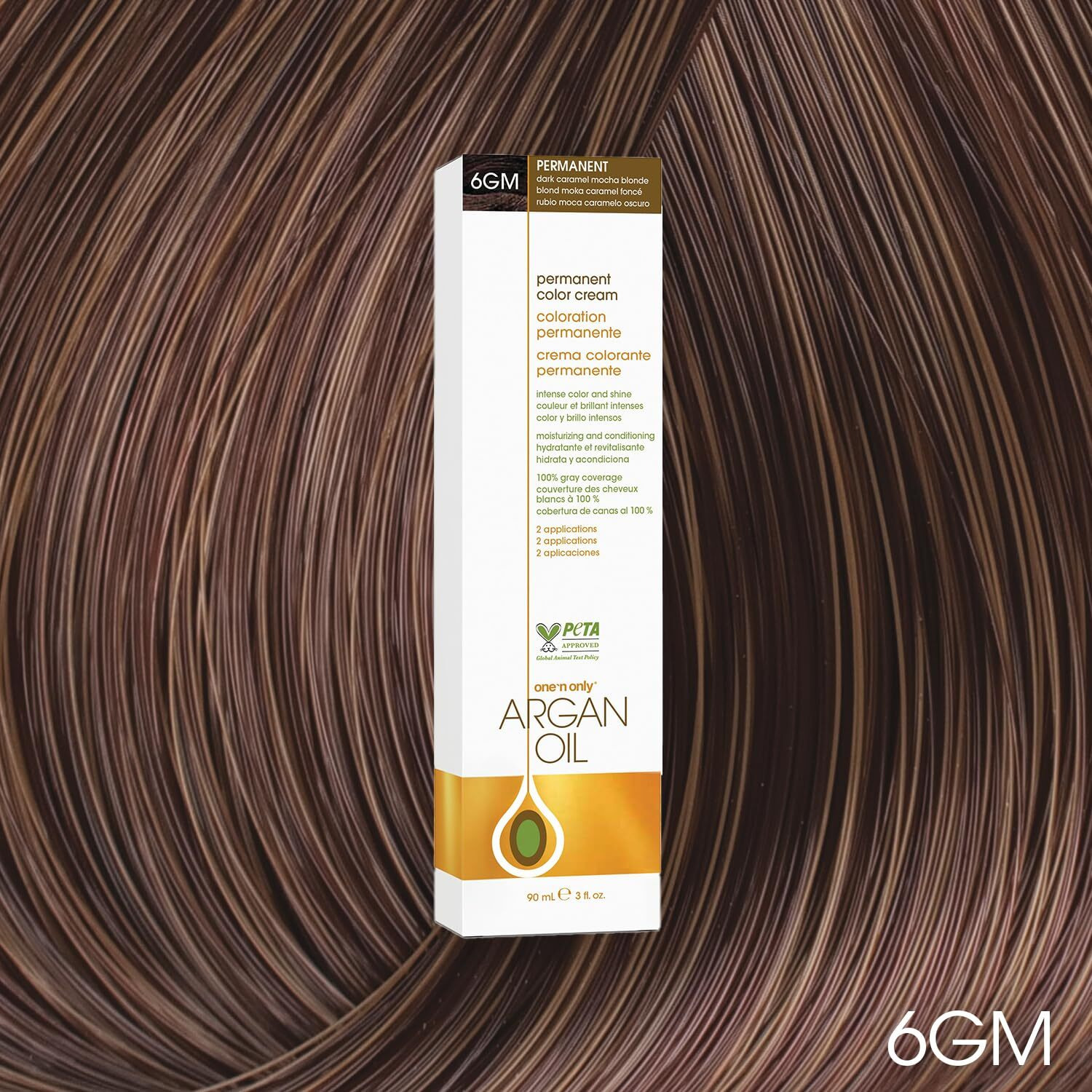 Argan Oil Permanent Color Cream - 6GM Dark Caramel Mocha Blonde by One n Only for Unisex - 3 oz Hair Color