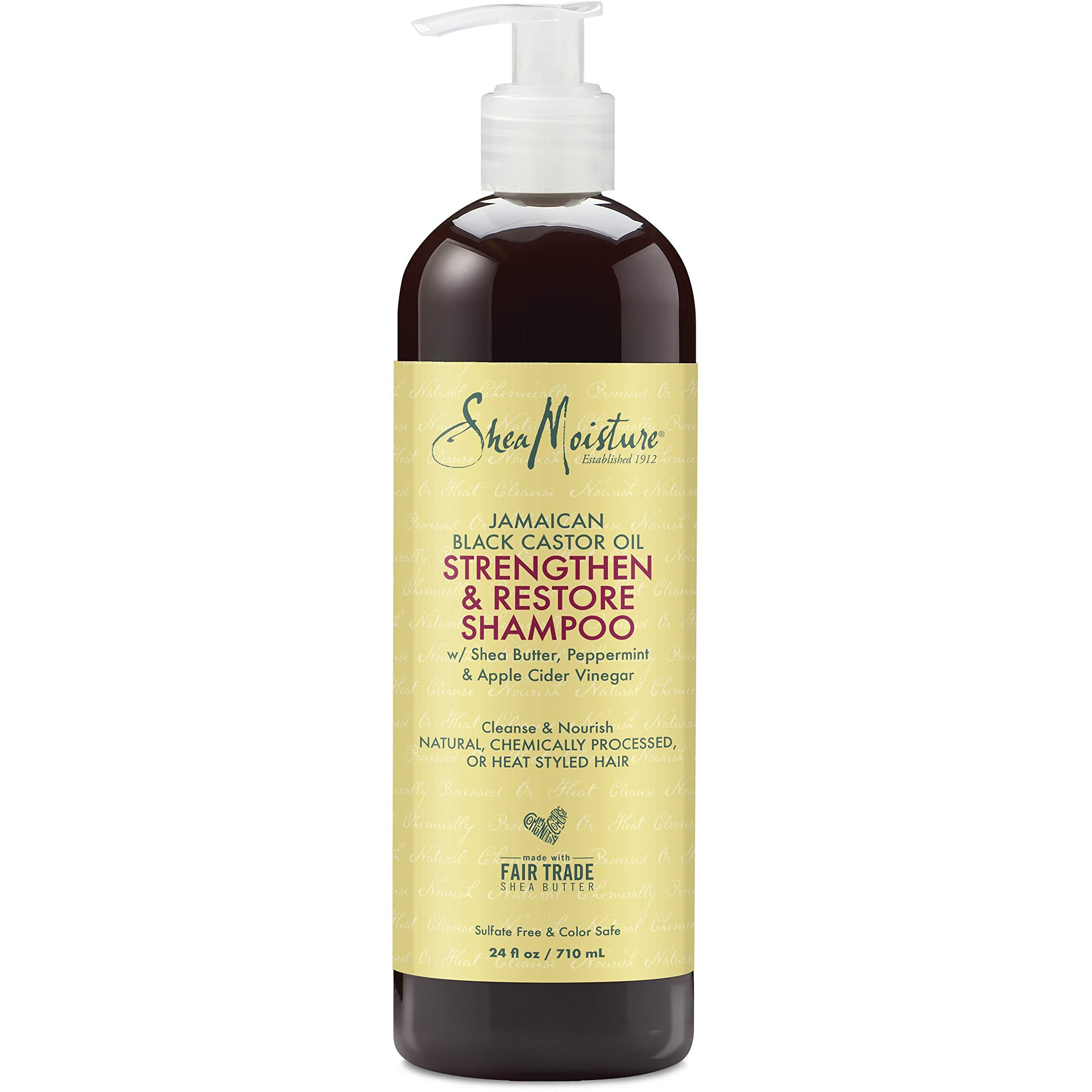 SheaMoisture Strengthen and Restore Shampoo for Damaged Hair Strengthen & Grow to Cleanse and Nourish 24 oz