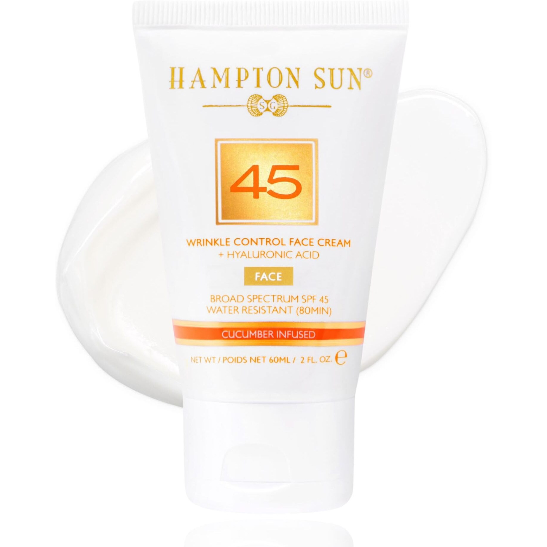 Wrinkle Control Face Cream SPF 45 by Hampton Sun for Unisex - 2 oz Cream