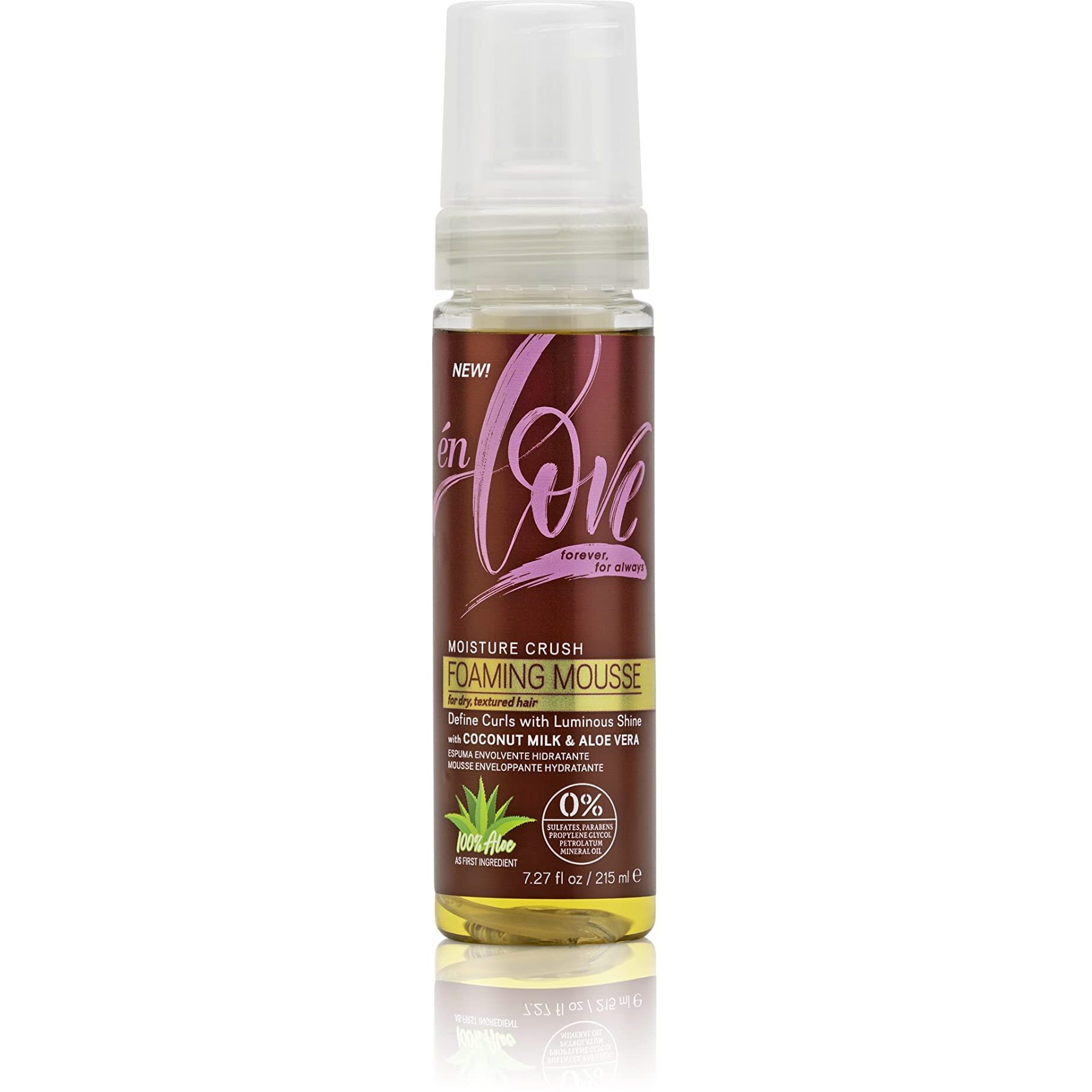 n Love Moisture Crush Foaming Mousse | Organic Coconut Milk | Deep Moisture & Shine | Soft Wraps, Defines Curls, Braid Twist & Locs | Anti-Breakage | Reduces Frizz | Promotes Growth | 7.27oz