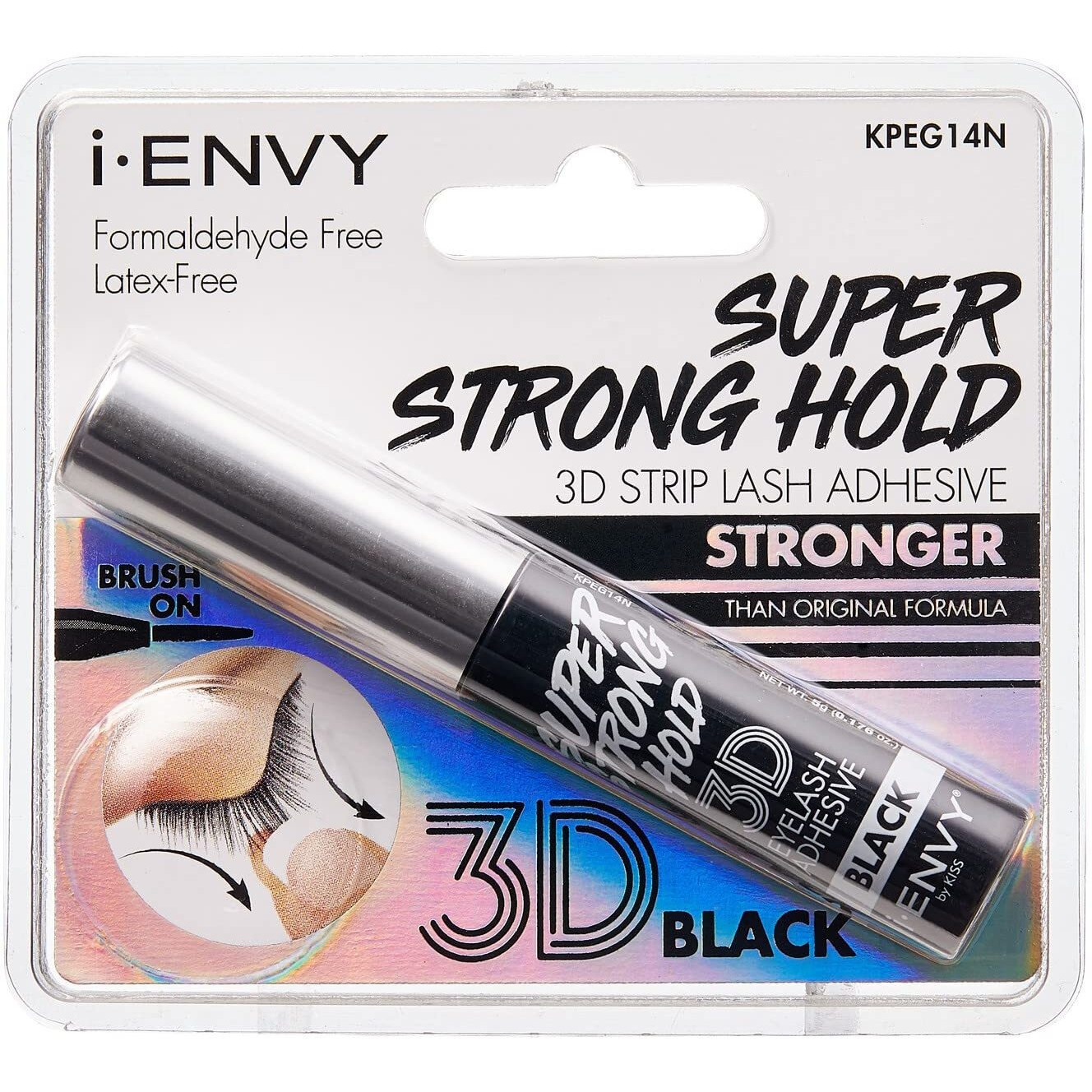 Kiss I Envy Eyelash Adhesive 3D Super Strong Hold Black