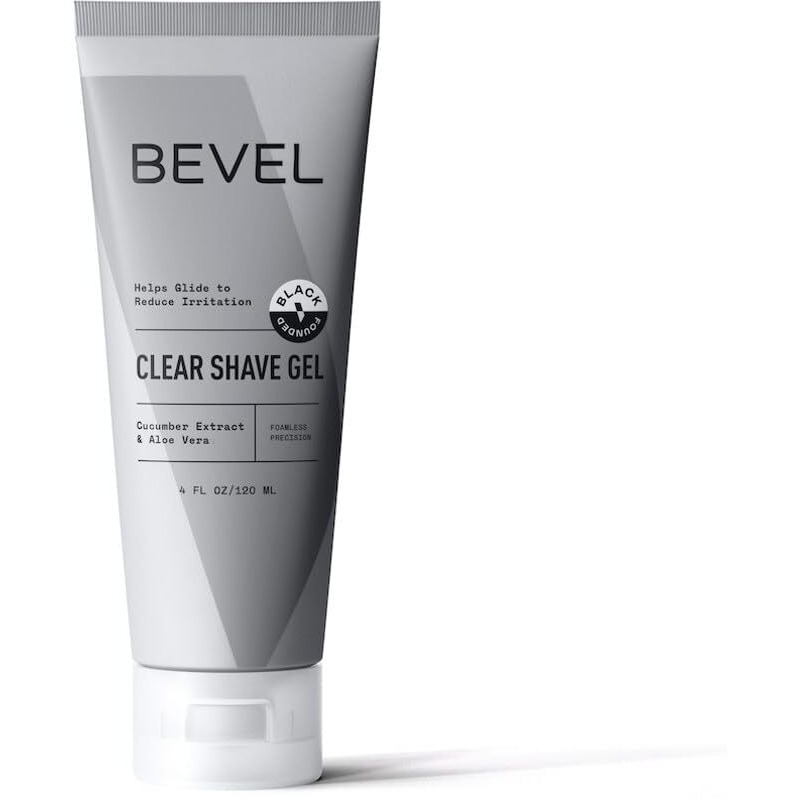 Bevel Essentials Clear Shave Gel for Men, Clear Shave Gel for Precise Detailing and Edging with Aloe Vera and Cucumber Extract to Soothe Skin and Prevent Razor Bumps, 4 Fl Oz
