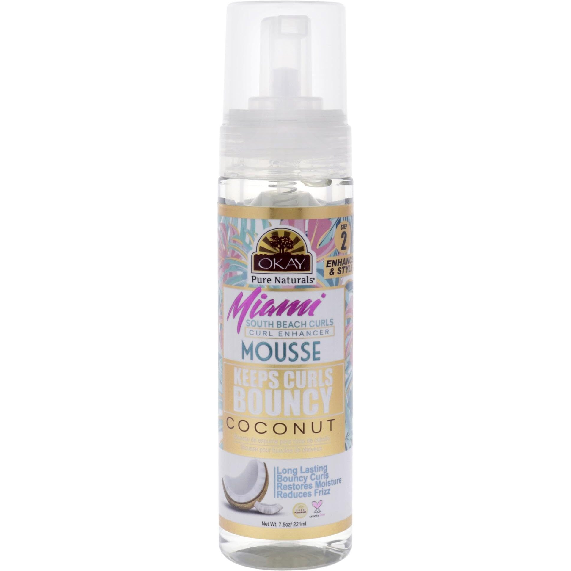 Miami South Beach Curls - Curl Enhancing by Okay for Women - 7.5 oz Mousse
